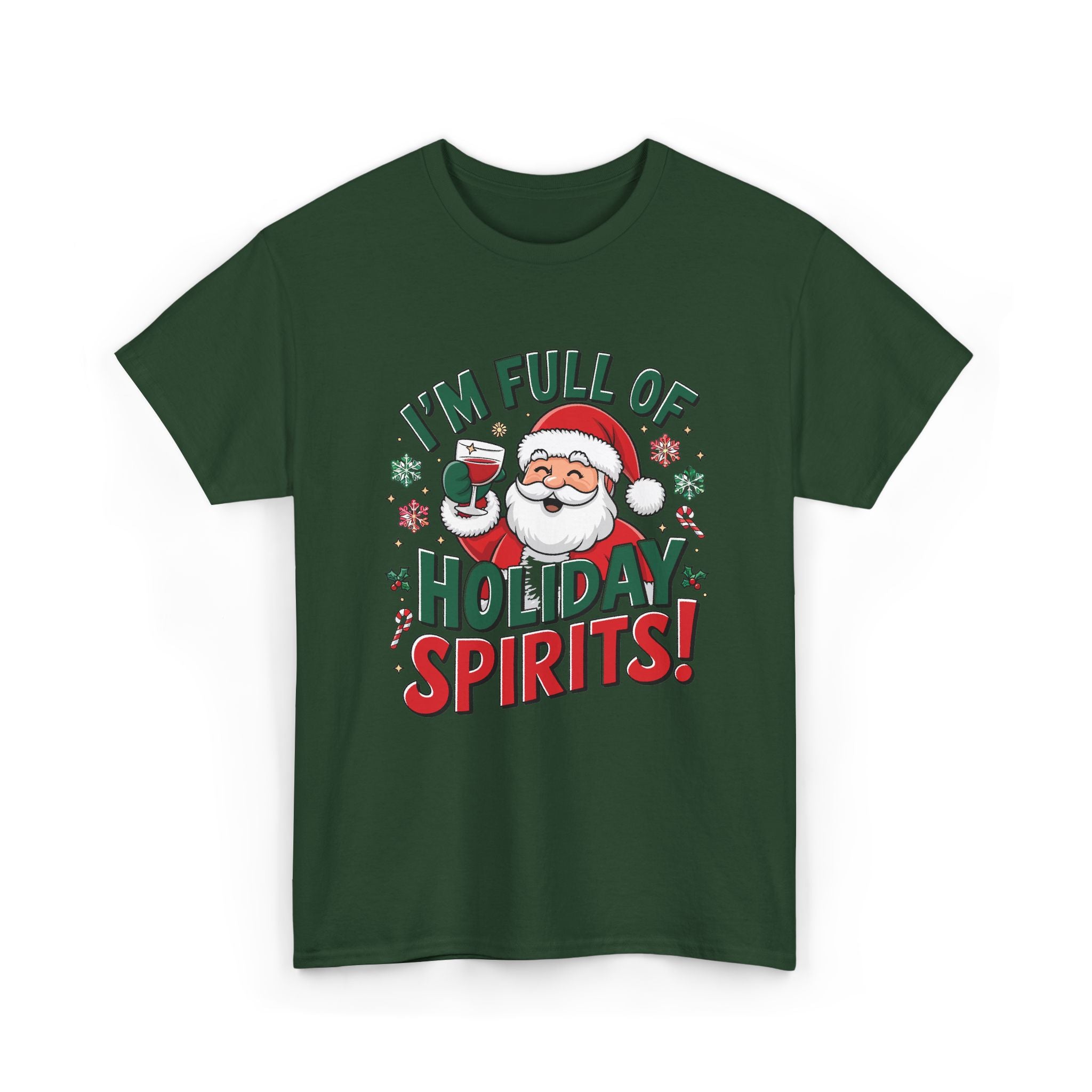 Funny Christmas Shirt, I'm Full of Holiday Spirits Santa Graphic Tee – Bamerix