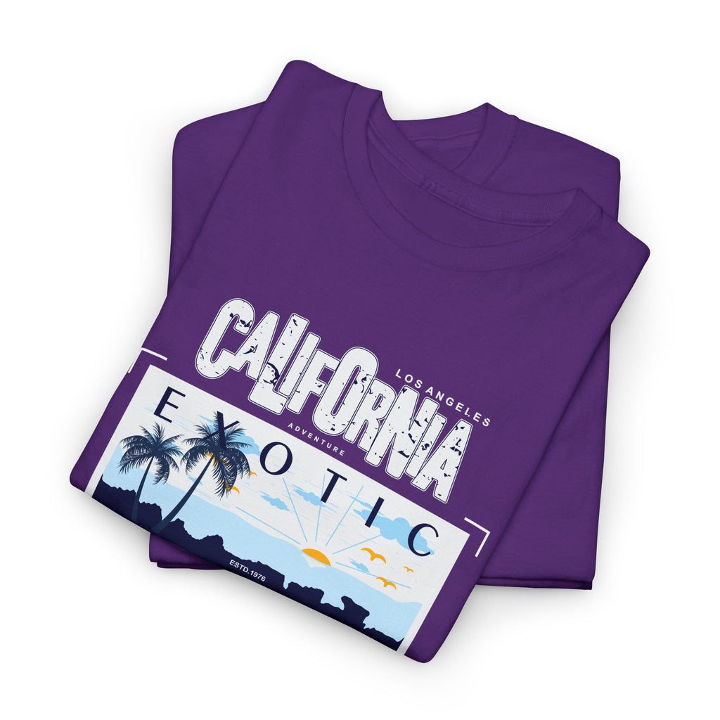 California Sunset Beach T-Shirt — Exotic Sunset Palm Graphic Tee – Bamerix