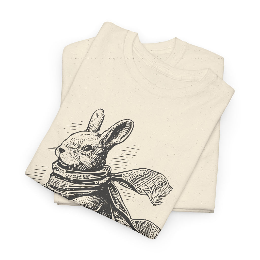 Bunny on Bike T-Shirt — Vintage Sketch Rabbit Riding Bicycle Tee – Bamerix