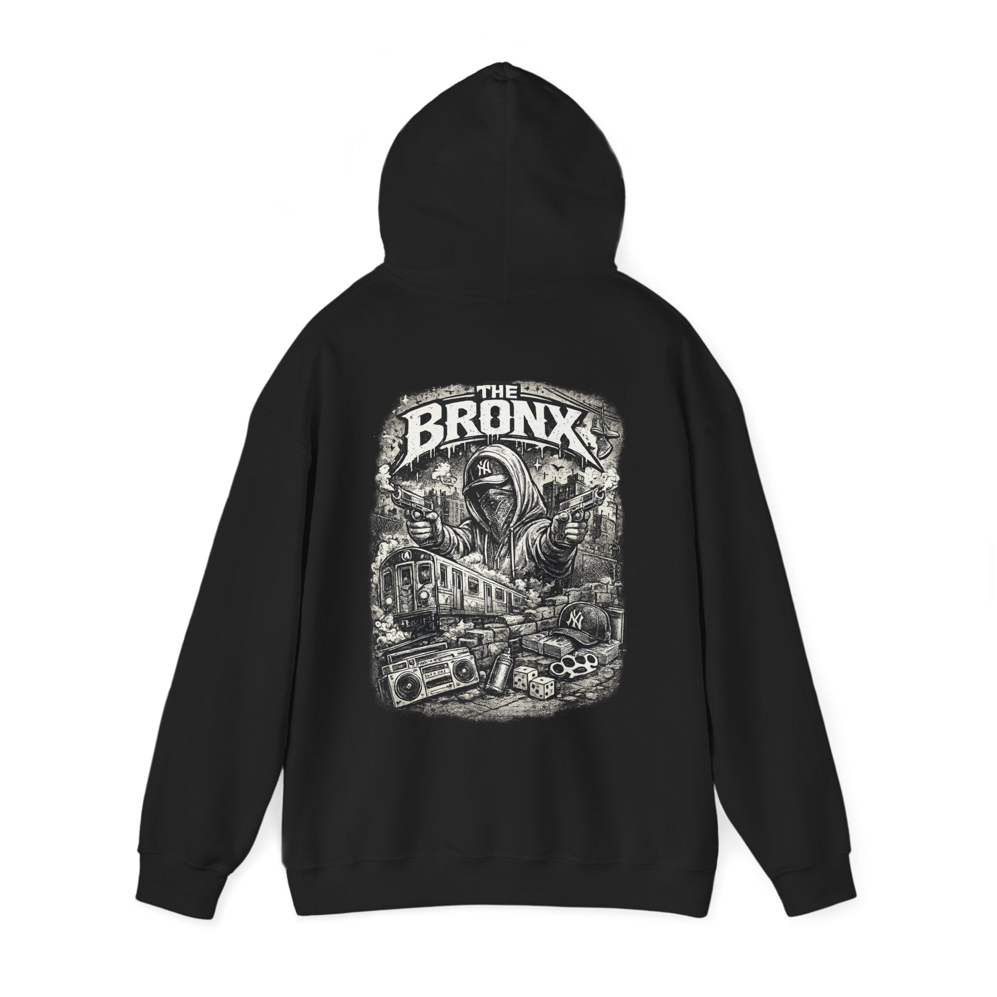 Bronx Street Art Hoodie — Urban Graffiti Train & Boombox Pullover – Bamerix