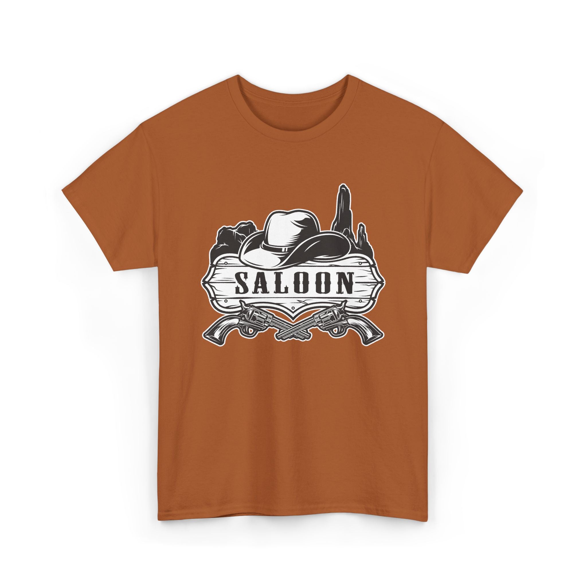 Saloon Vintage Western T-Shirt — Cowboy Hat & Desert Graphic – Bamerix
