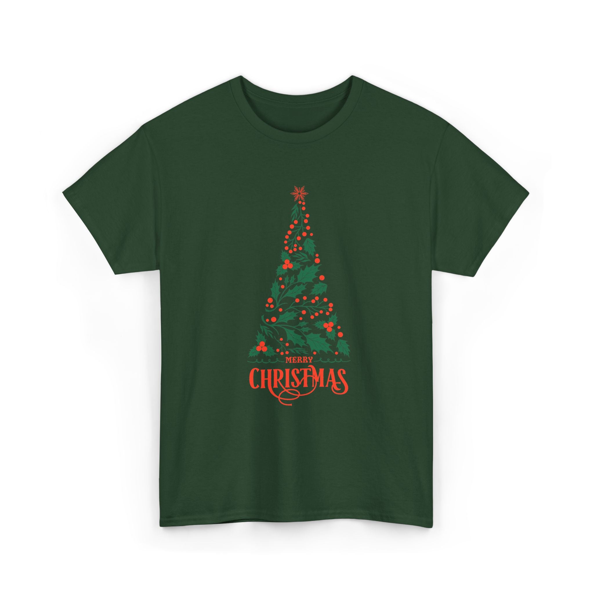 Christmas Tree Unisex Heavy Cotton Tee, Holiday Shirt – Bamerix