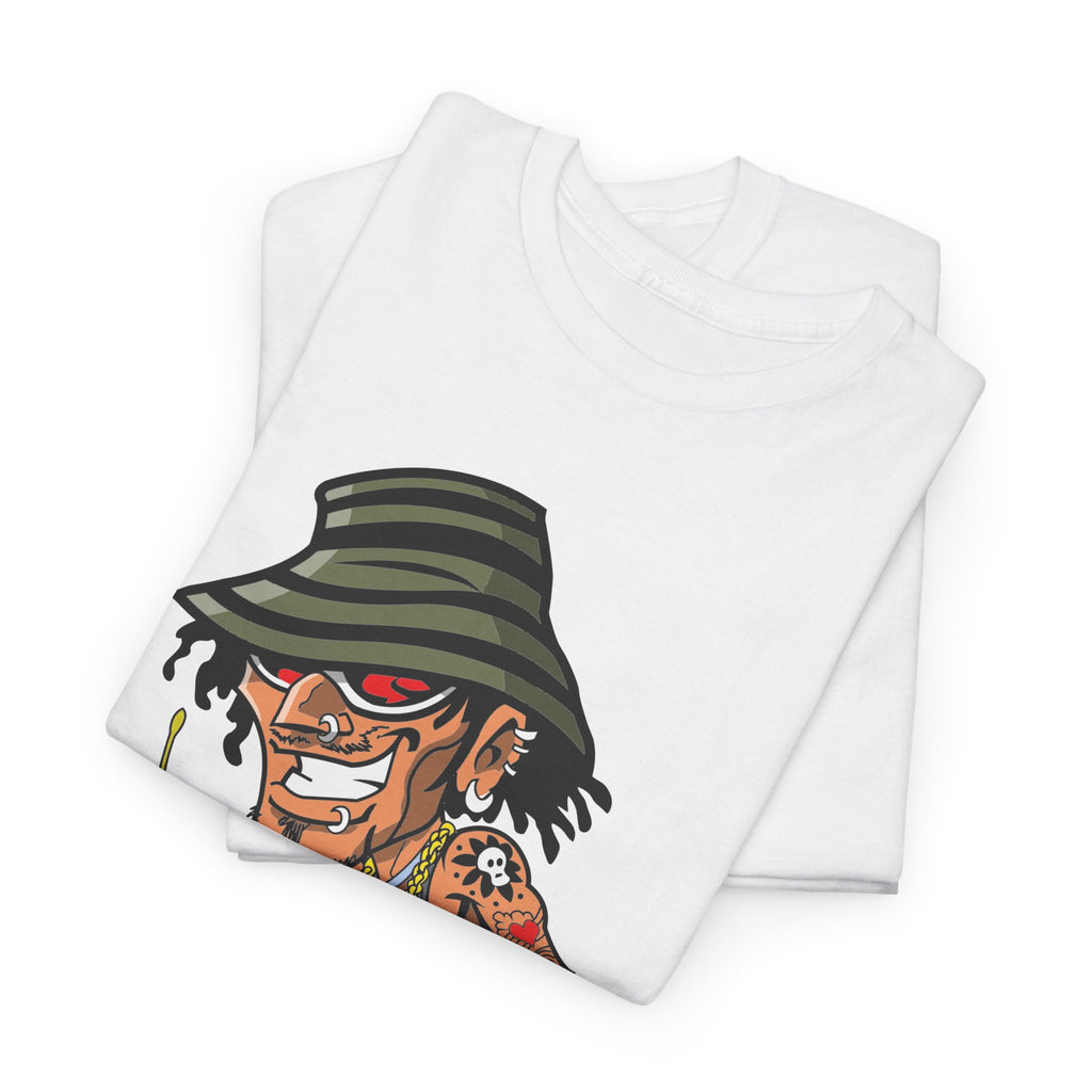 Drummer Cartoon Tee – Funky Cartoon Drummer Graphic T-Shirt – Bamerix