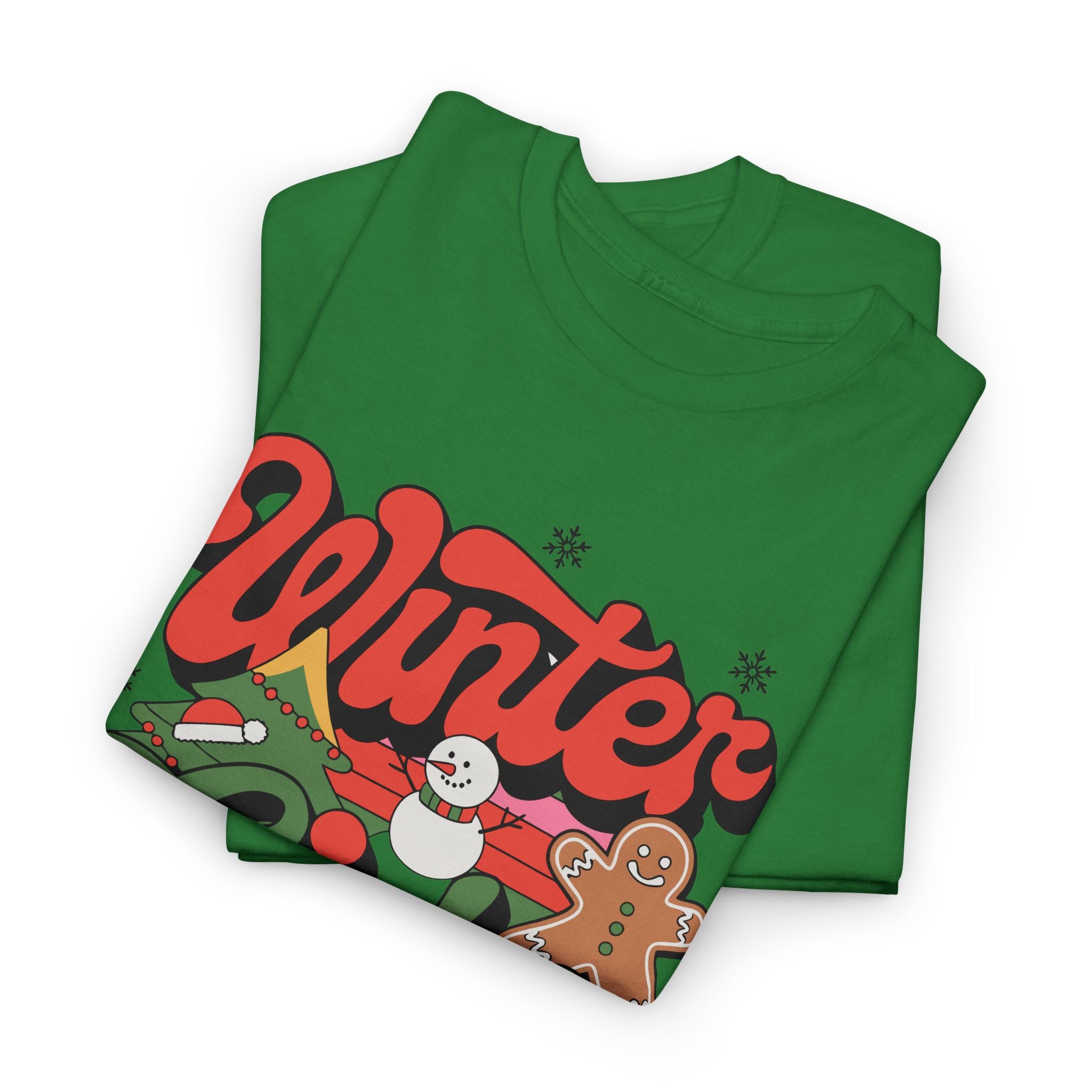 Festive Winter Vibes T-Shirt, Holiday Snowflake Tee, Christmas Winter Shirt – Bamerix