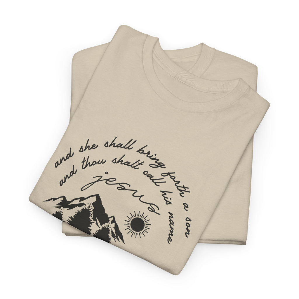 Faith Scripture Graphic T-Shirt – Matthew 1:21 – Bamerix