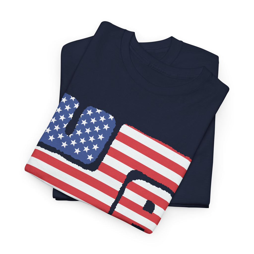 USA Flag Block T-Shirt — Distressed American Flag Graphic Tee for 4th of July – Bamerix