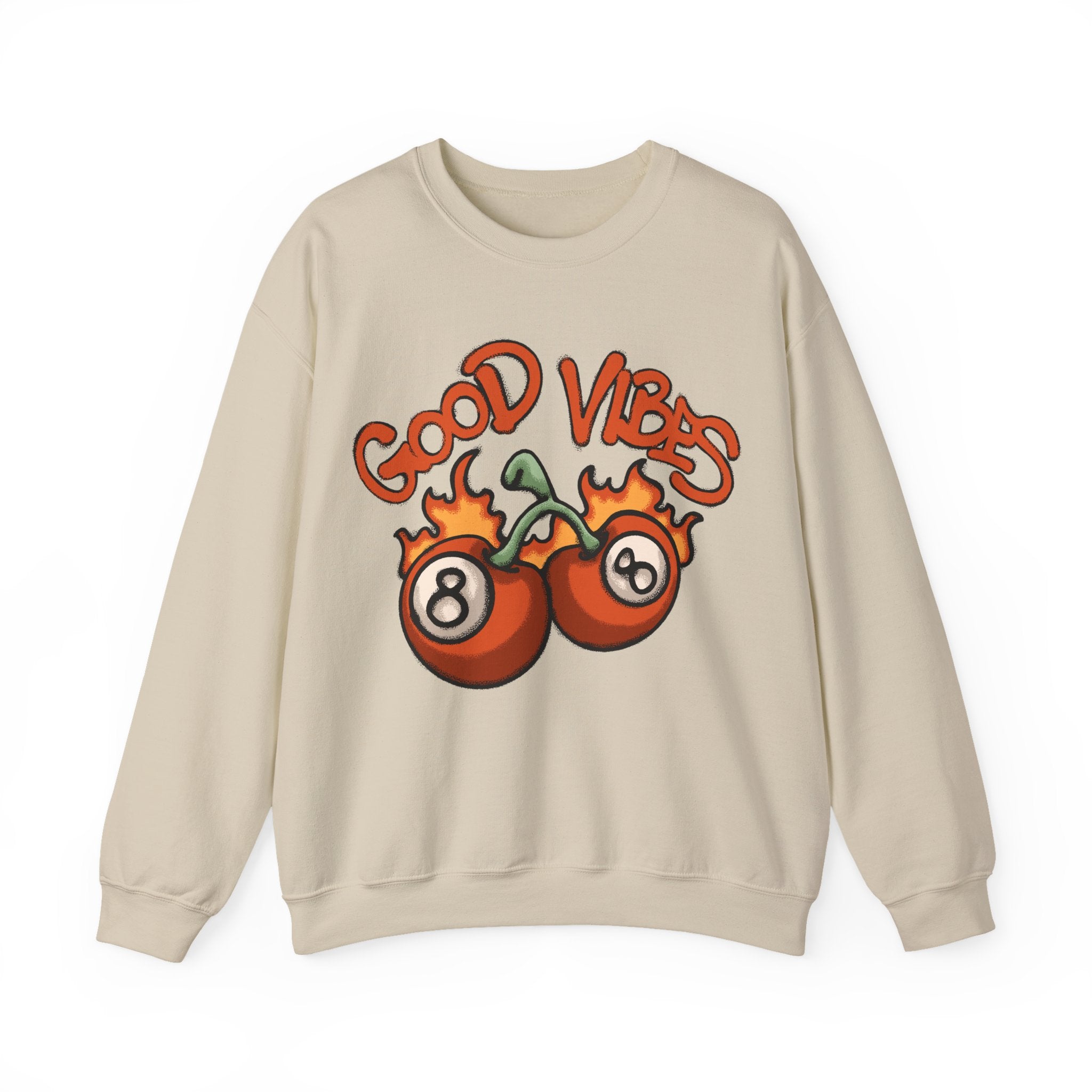Good Vibes Flaming 8-Ball Tomatoes Sweatshirt – Bamerix