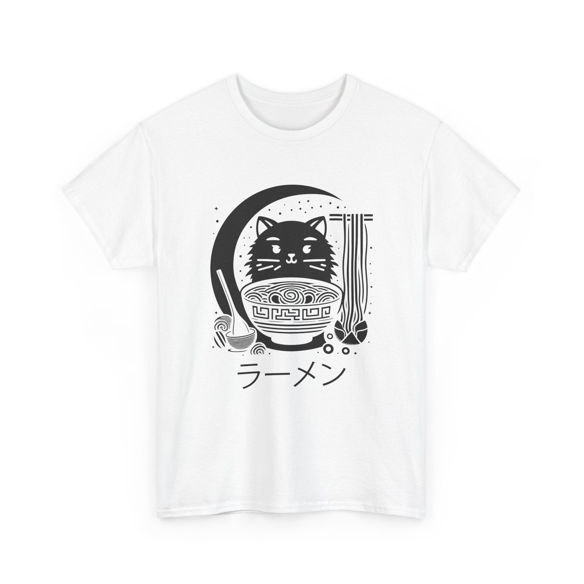 Playful Cat Ramen Unisex Heavy Cotton Tee – Bamerix
