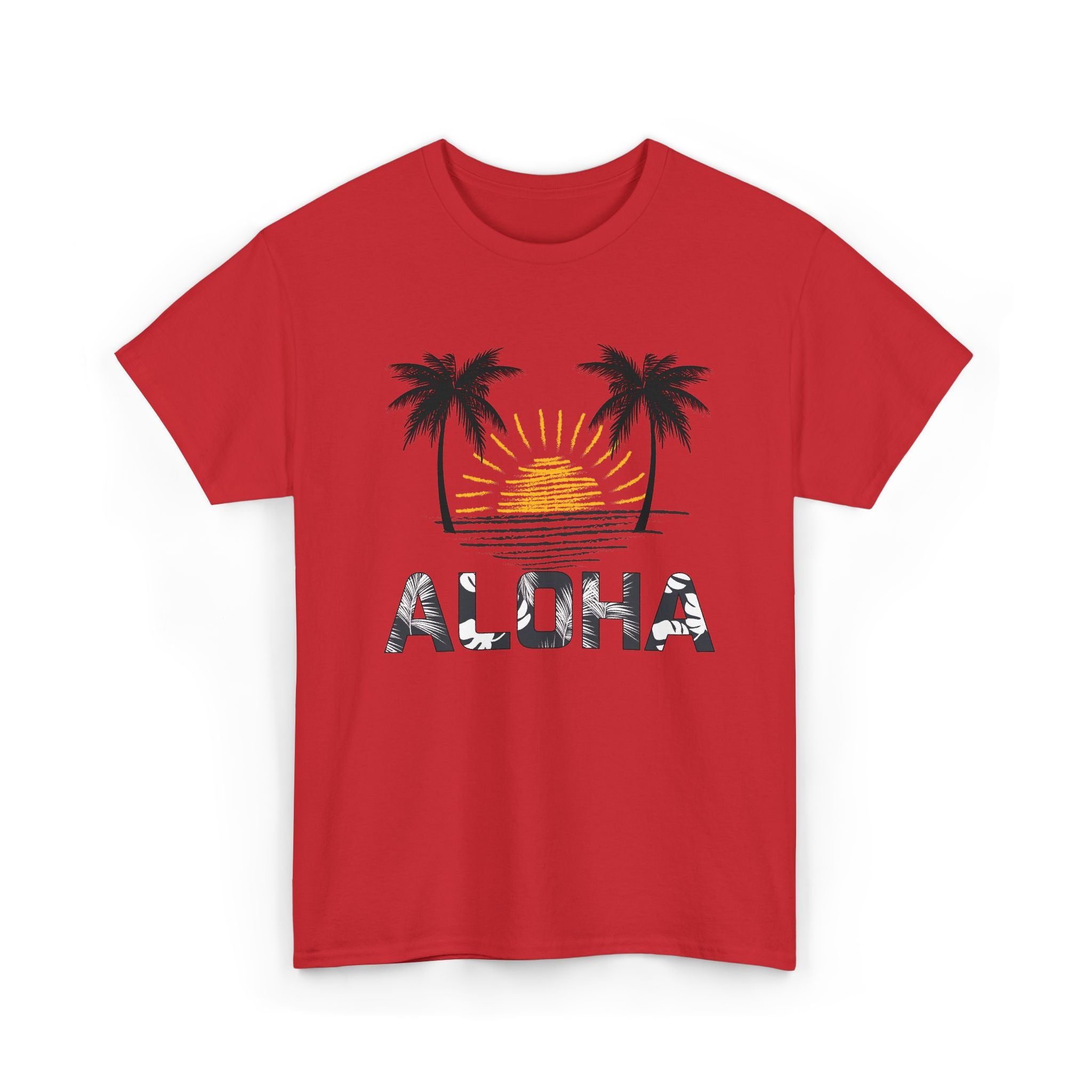 Aloha Palm Sunset T-Shirt — Hawaiian Beach Vibes Tee – Bamerix