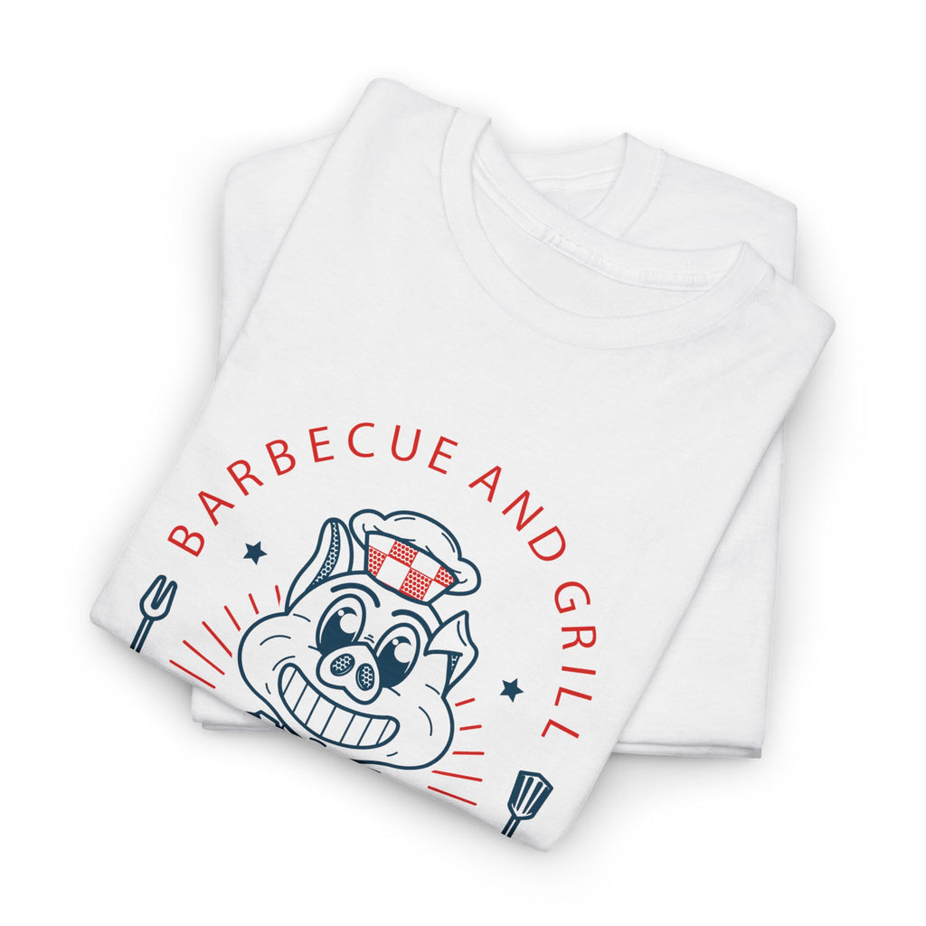 Grill Pig BBQ T-Shirt — Barbecue and Grill Retro Pig Chef Tee