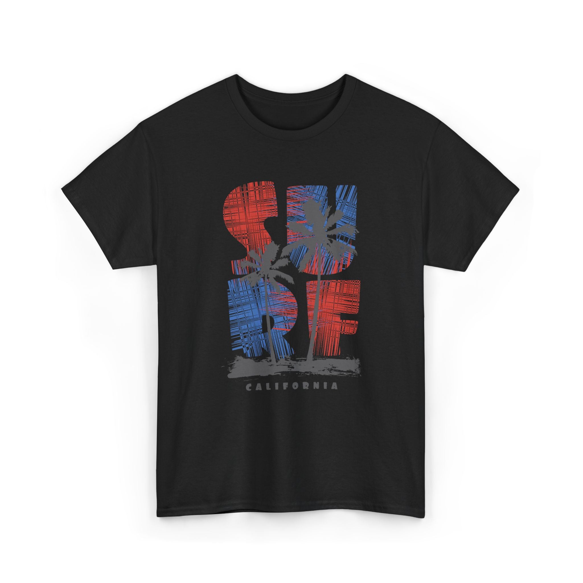 Surf California T-Shirt — Retro Palm Surfboard Graphic Tee – Bamerix