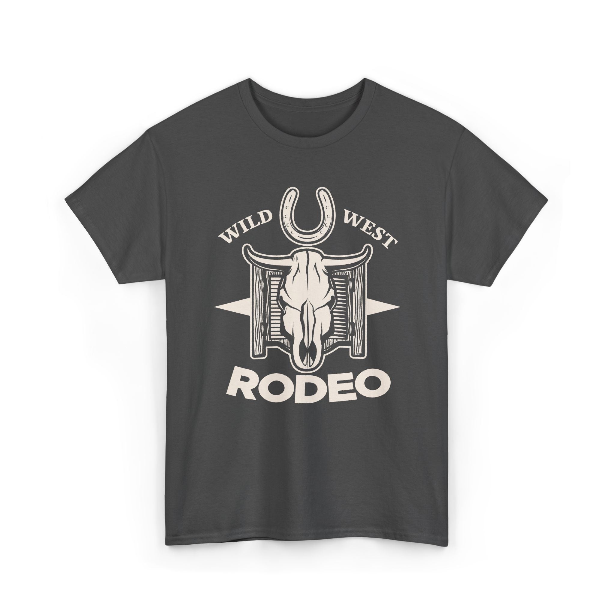 Rodeo Wild West T-Shirt – Western Skull & Horseshoe Tee