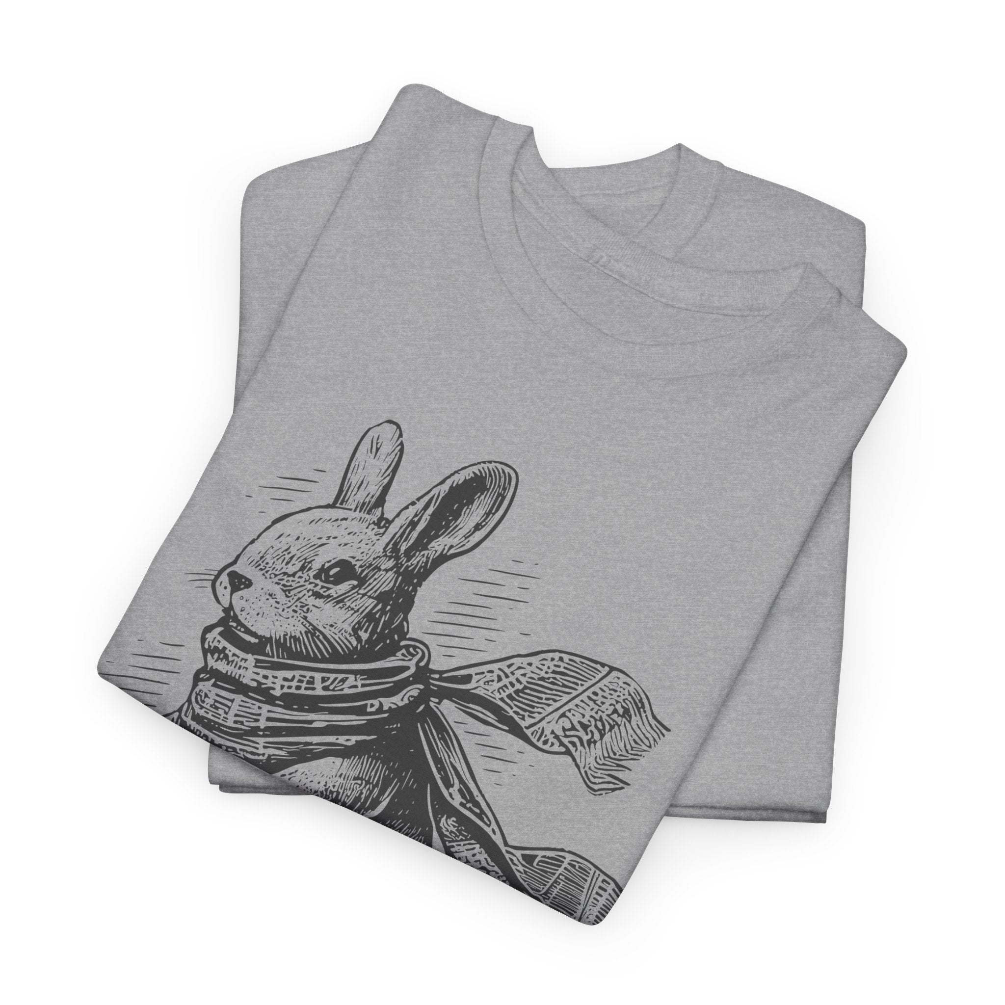 Bunny on Bike T-Shirt — Vintage Sketch Rabbit Riding Bicycle Tee – Bamerix