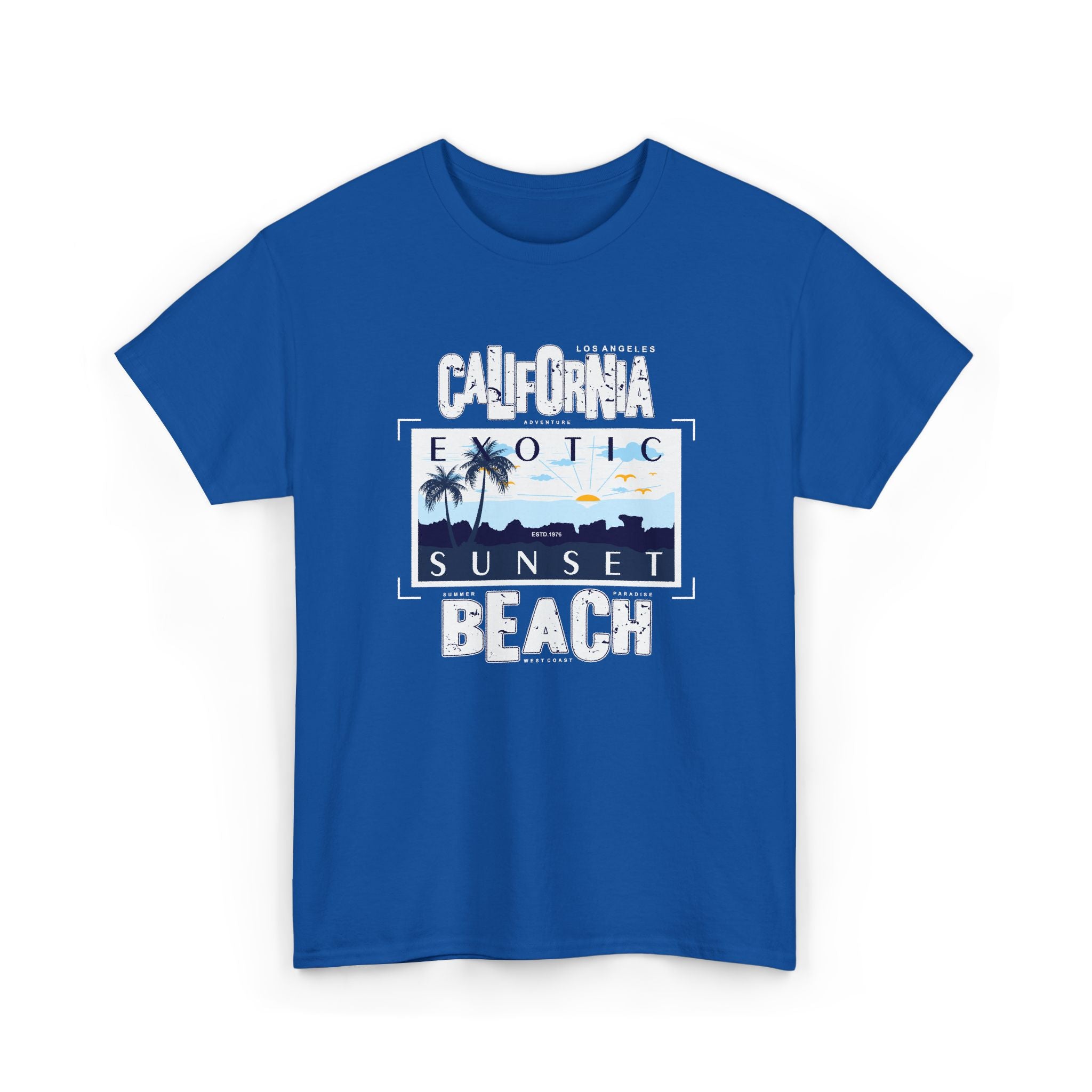 California Sunset Beach T-Shirt — Exotic Sunset Palm Graphic Tee – Bamerix