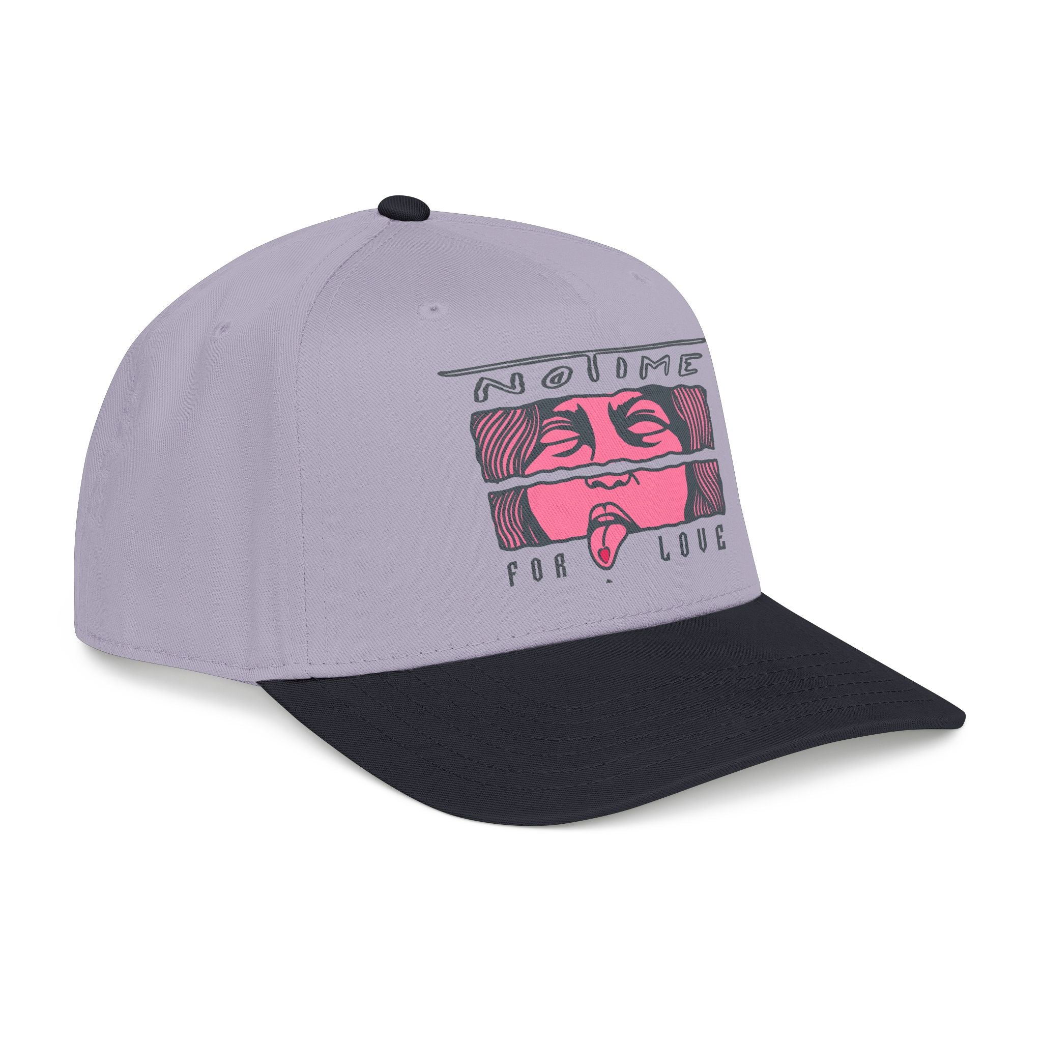 Baseball Cap — No Time for Love Retro Graphic Mid-Profile Hat – Bamerix
