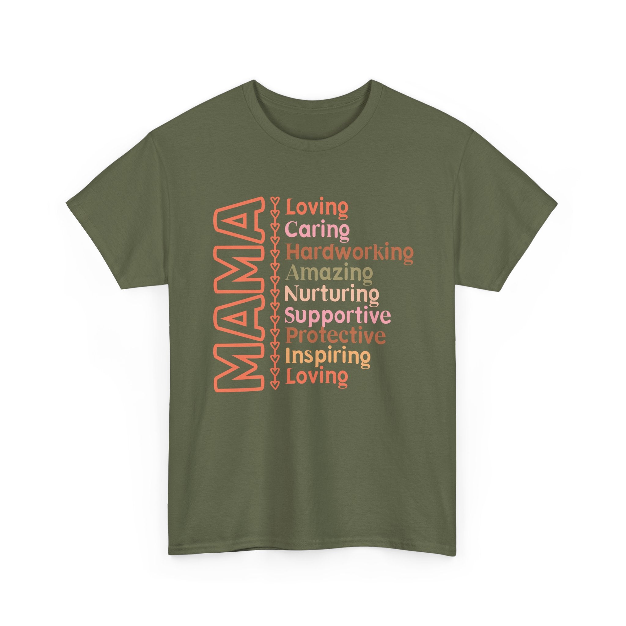 MAMA Word Art T-Shirt – Strong & Loving Mom Graphic Tee – Bamerix
