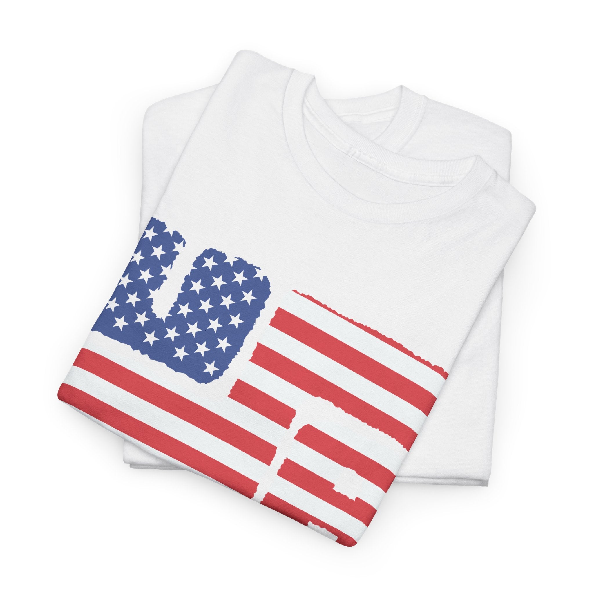 USA Flag Block T-Shirt — Distressed American Flag Graphic Tee for 4th of July – Bamerix