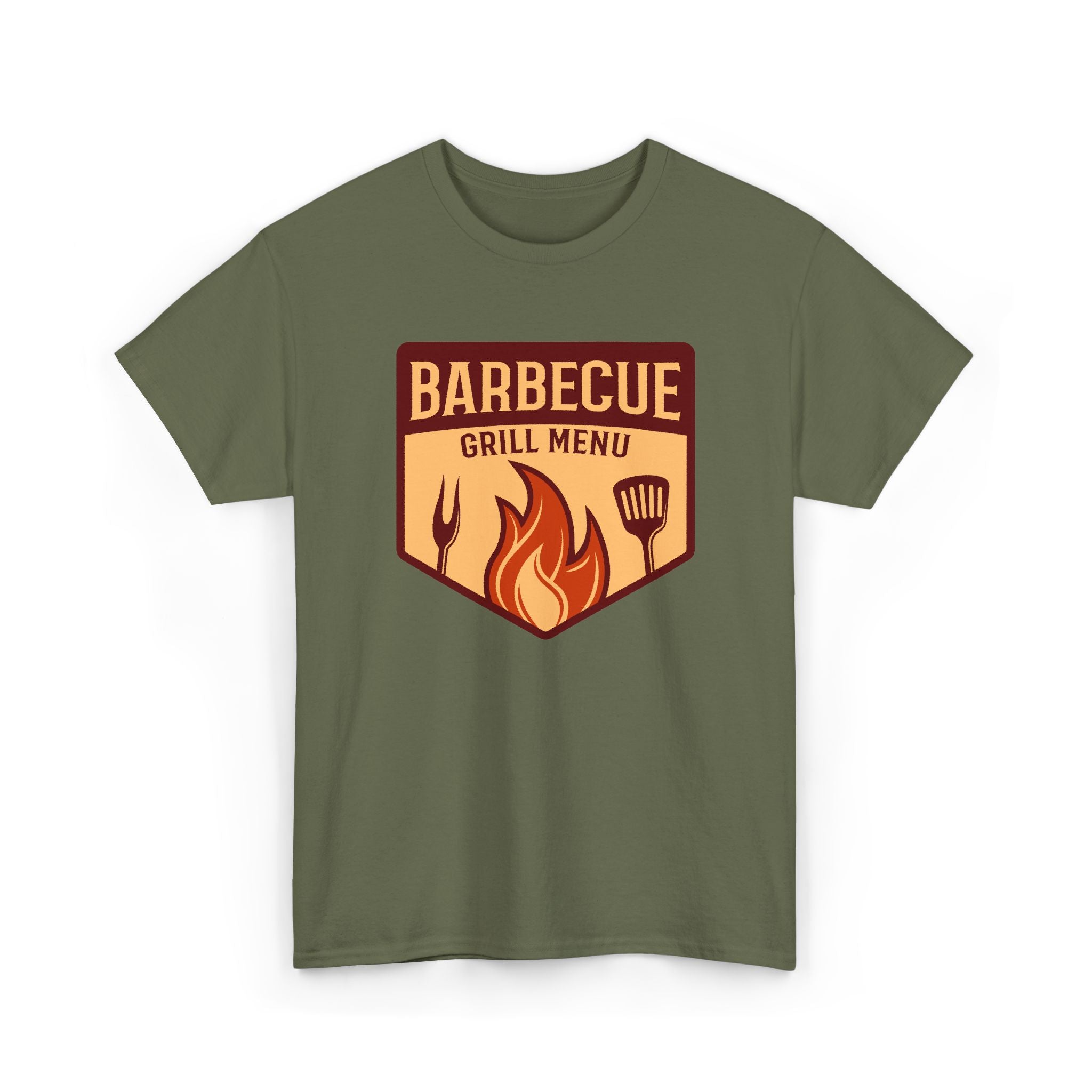 Barbecue Grill Menu Tee — BBQ Flames & Tools Graphic T-Shirt – Bamerix