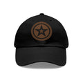 Star Patch Dad Hat — Leather Round Patch Baseball Cap – Bamerix