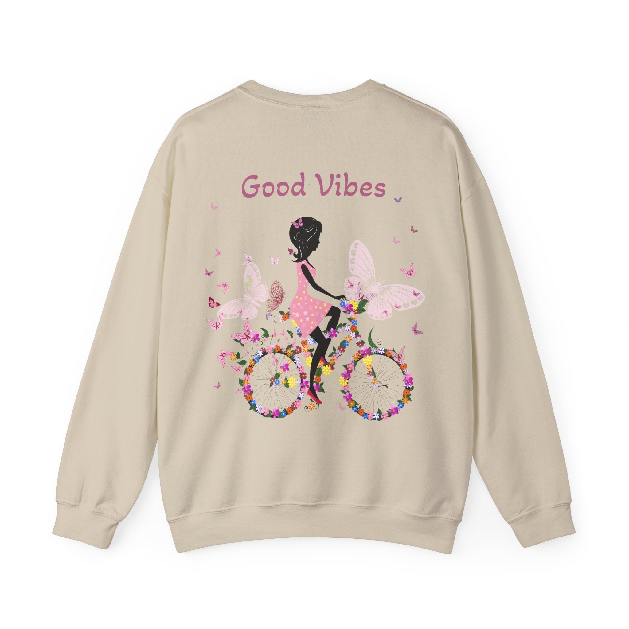Good Vibes Sweatshirt, Floral Bicycle Crewneck – Bamerix