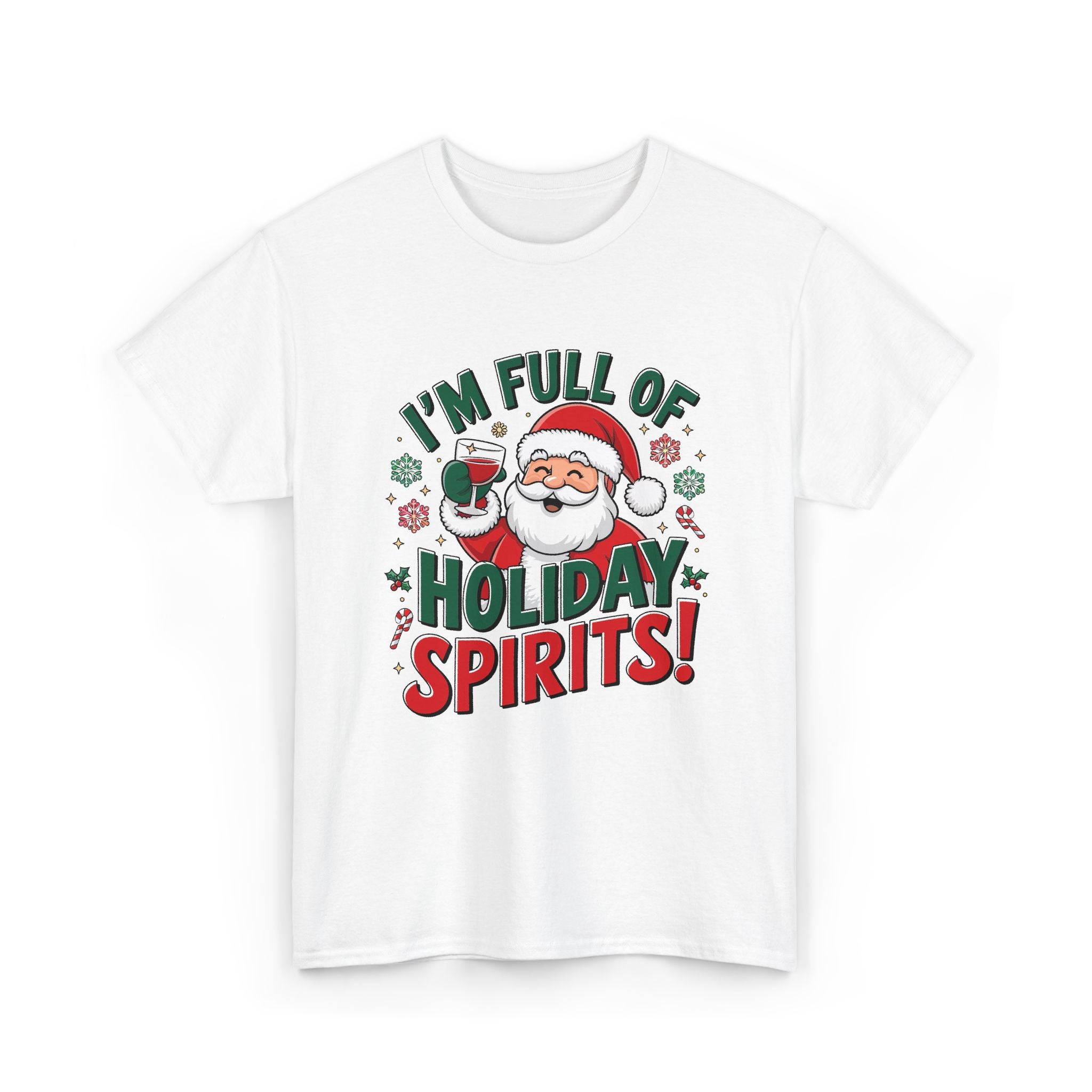 Funny Christmas Shirt, I'm Full of Holiday Spirits Santa Graphic Tee – Bamerix