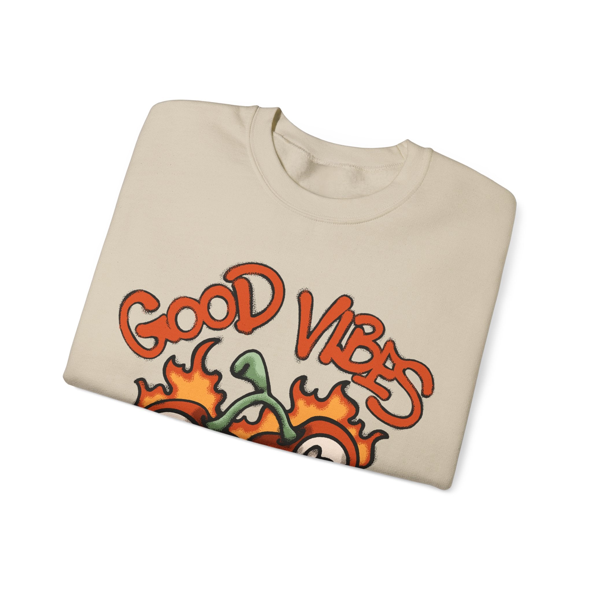 Good Vibes Flaming 8-Ball Tomatoes Sweatshirt – Bamerix