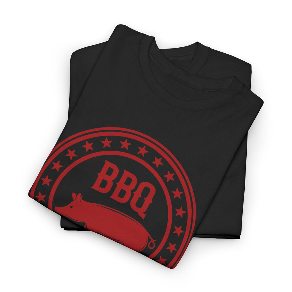 BBQ Pig Logo T-Shirt — Vintage Red Barbecue Grill Tee