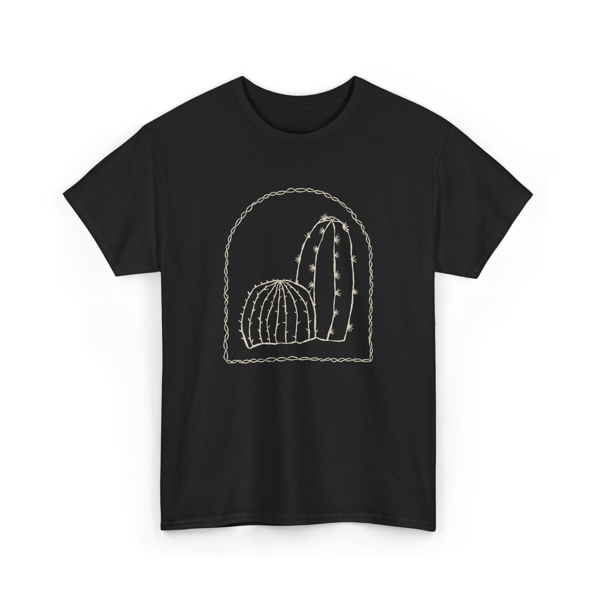 Cactus Arch Tee — Minimal Desert Line Art T-Shirt