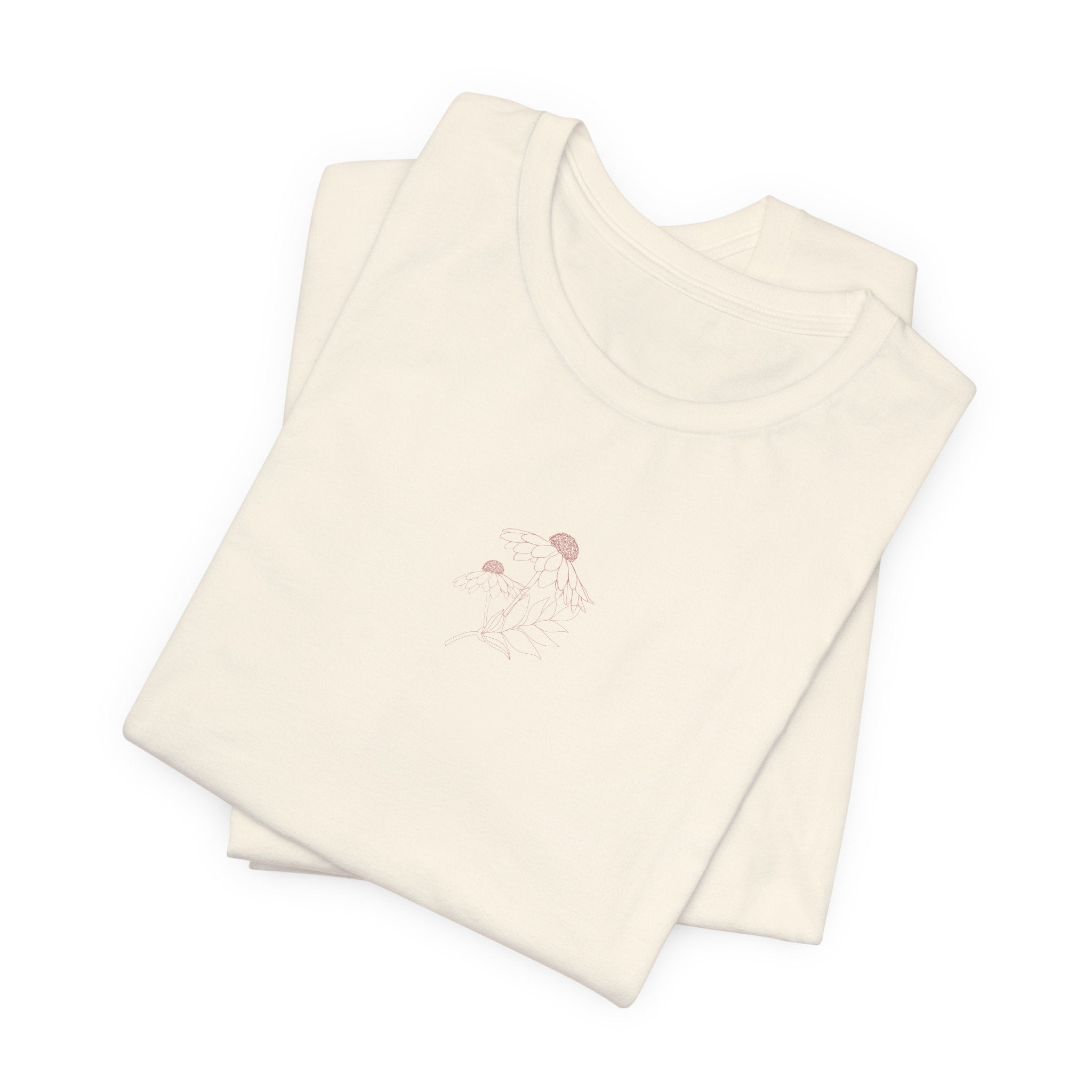 Minimal Tiny Rose T-Shirt — Subtle Chest Floral Tee – Bamerix