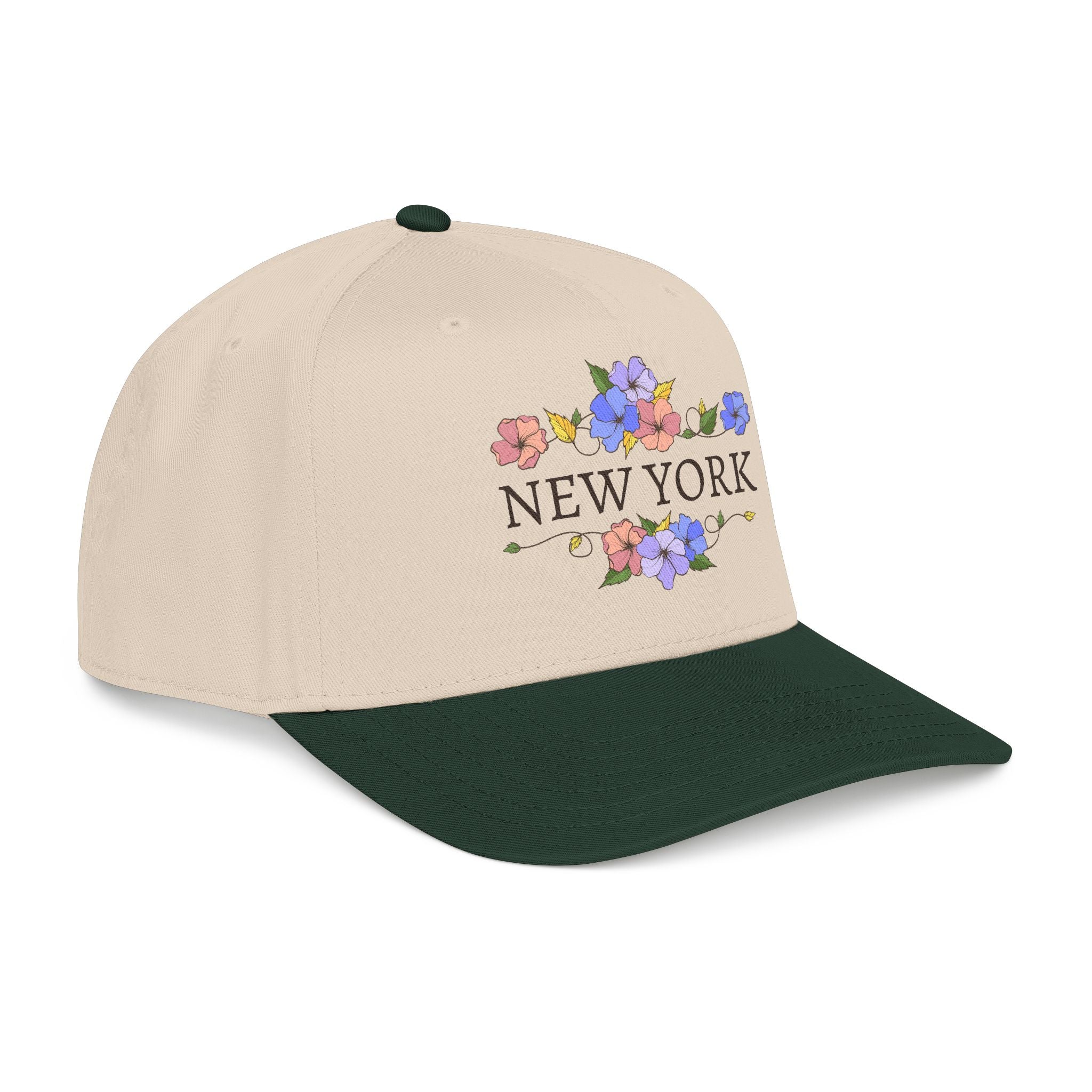 New York Floral Baseball Cap – Vintage Flower City Hat – Bamerix