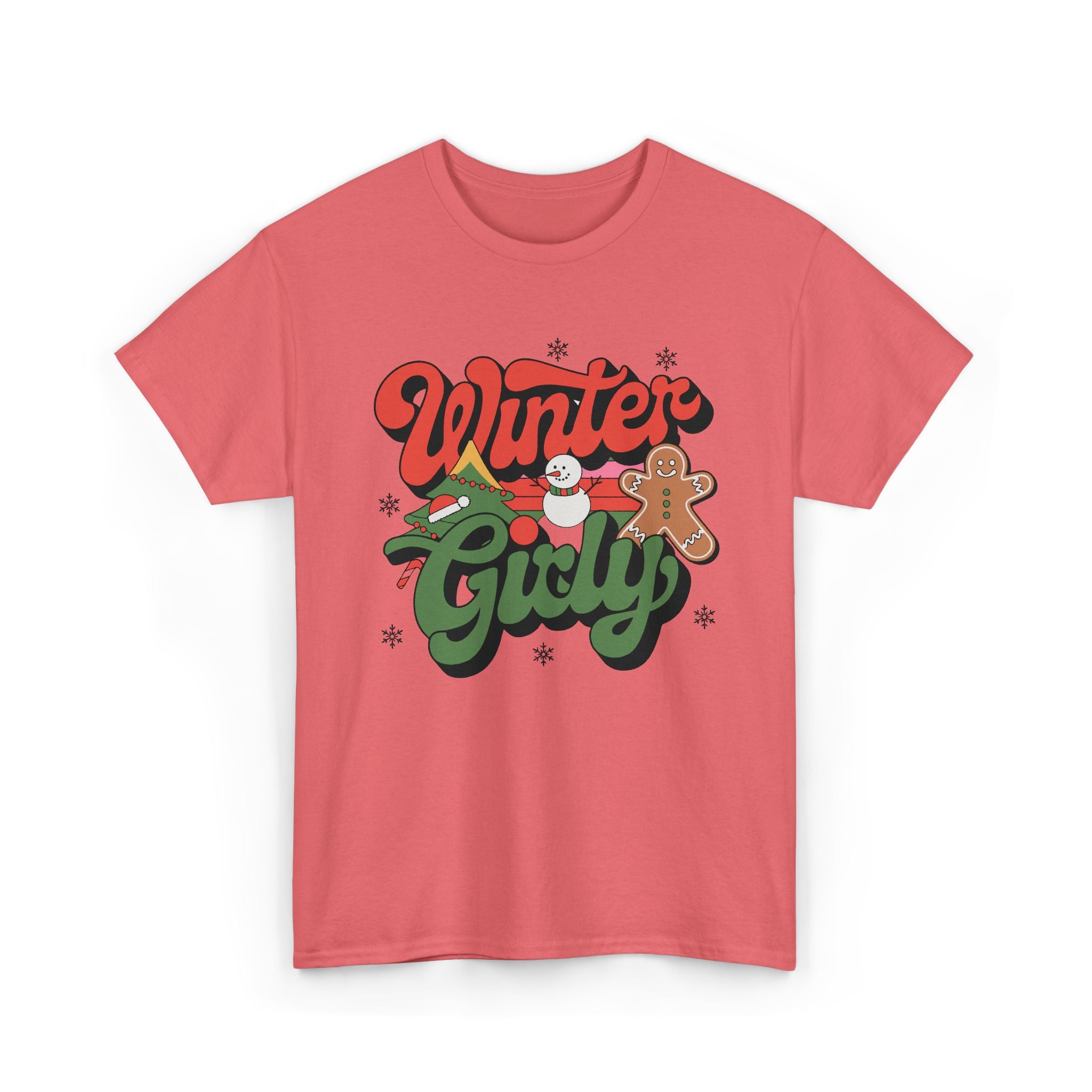 Festive Winter Vibes T-Shirt, Holiday Snowflake Tee, Christmas Winter Shirt – Bamerix