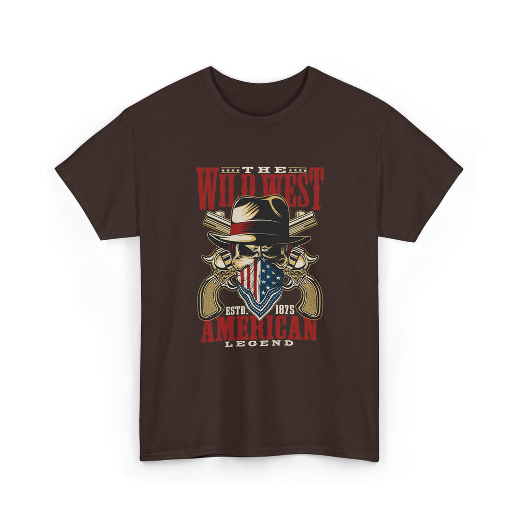 Wild West American Legend T-Shirt — Patriotic Cowboy Skull Graphic Tee – Bamerix