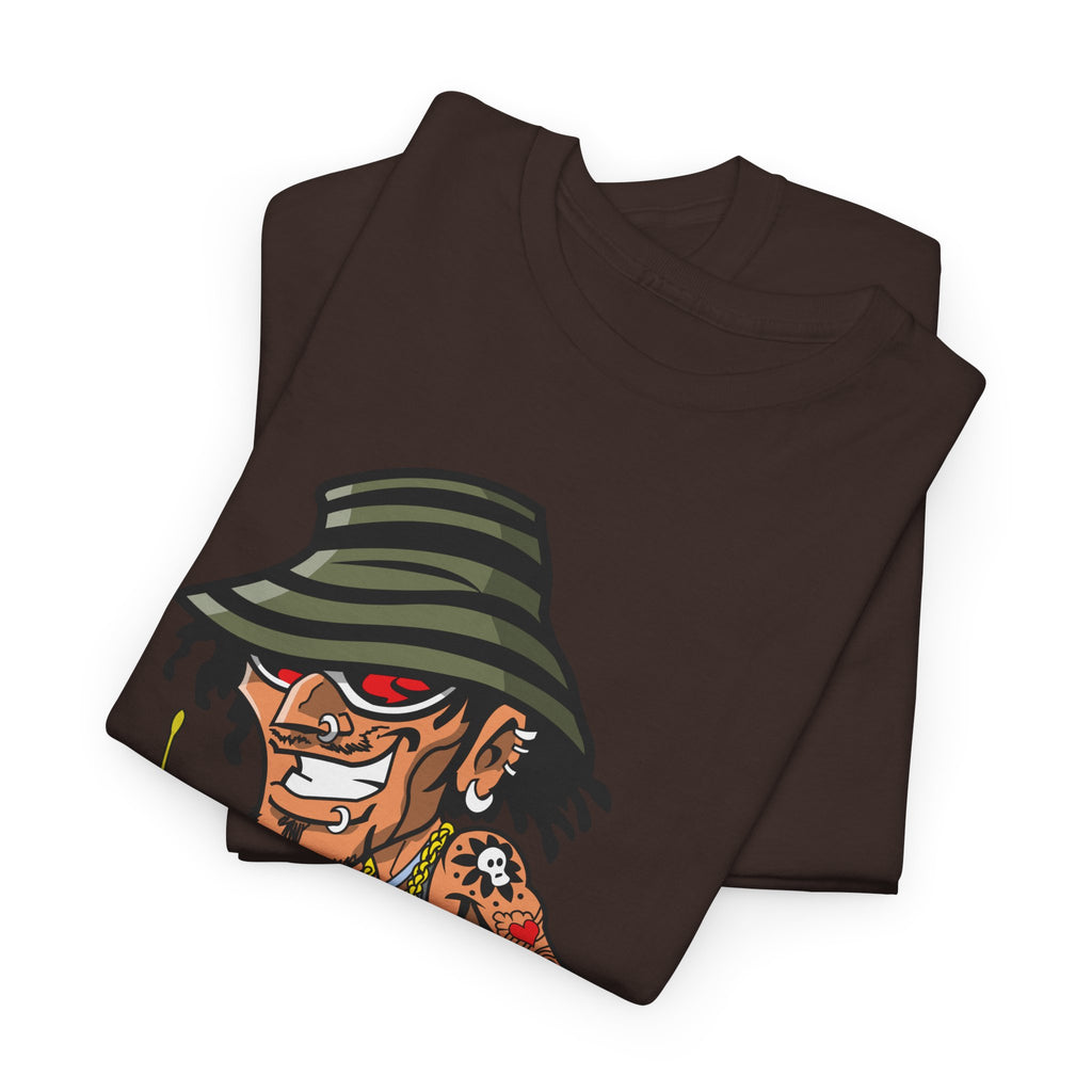 Drummer Cartoon Tee – Funky Cartoon Drummer Graphic T-Shirt – Bamerix