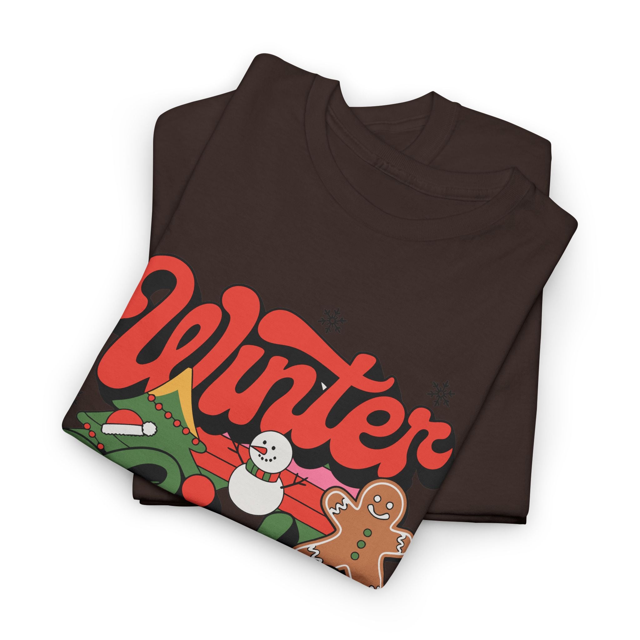 Festive Winter Vibes T-Shirt, Holiday Snowflake Tee, Christmas Winter Shirt – Bamerix