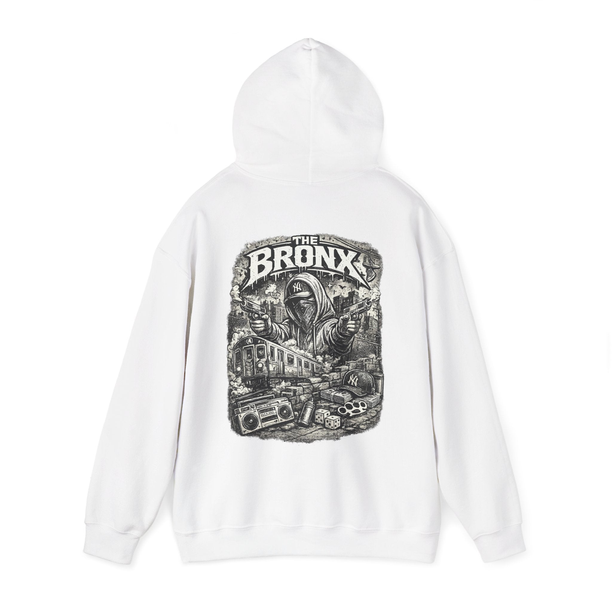Bronx Street Art Hoodie — Urban Graffiti Train & Boombox Pullover – Bamerix