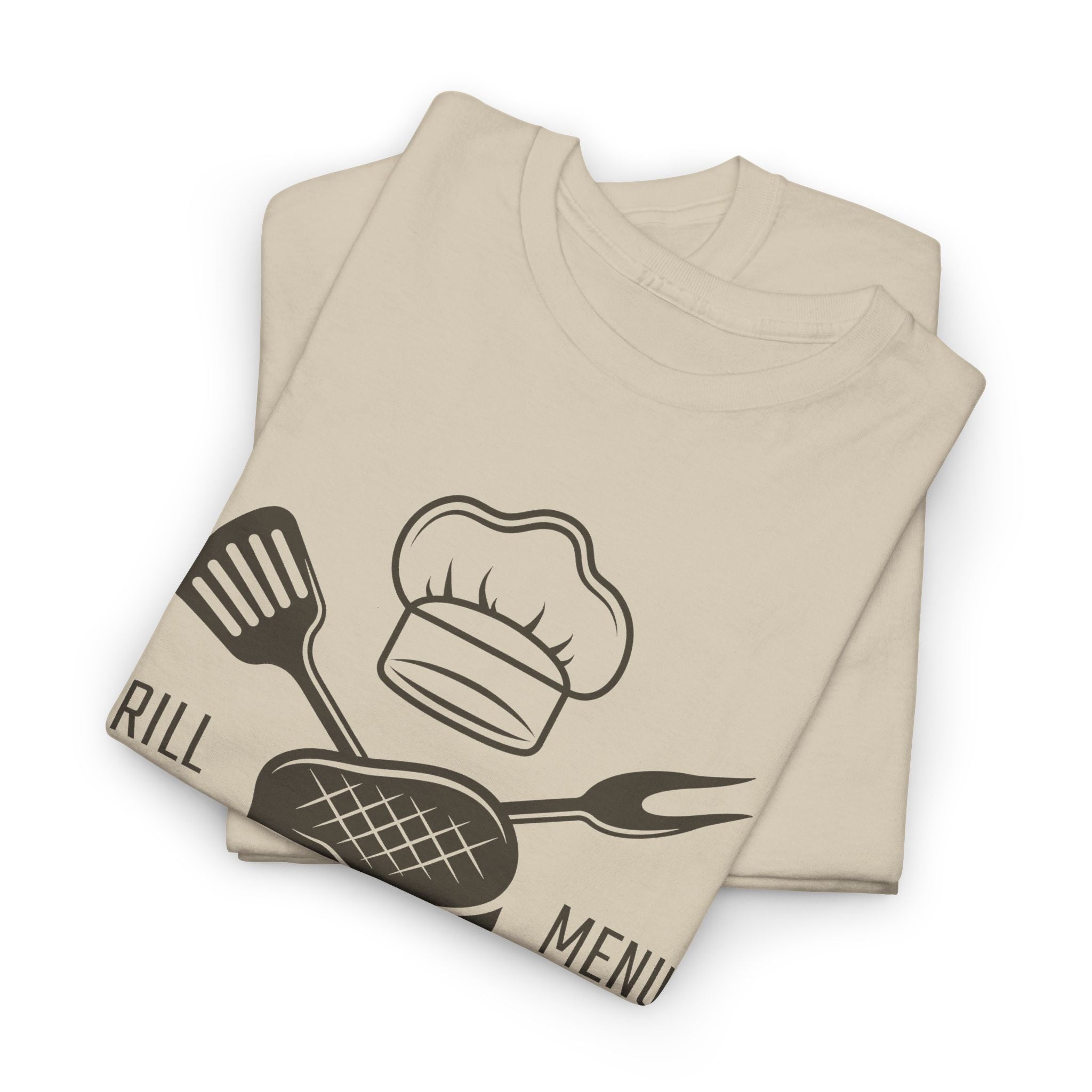 Grill Menu BBQ T-Shirt — Chef Hat & Utensils BBQ Cooking Tee