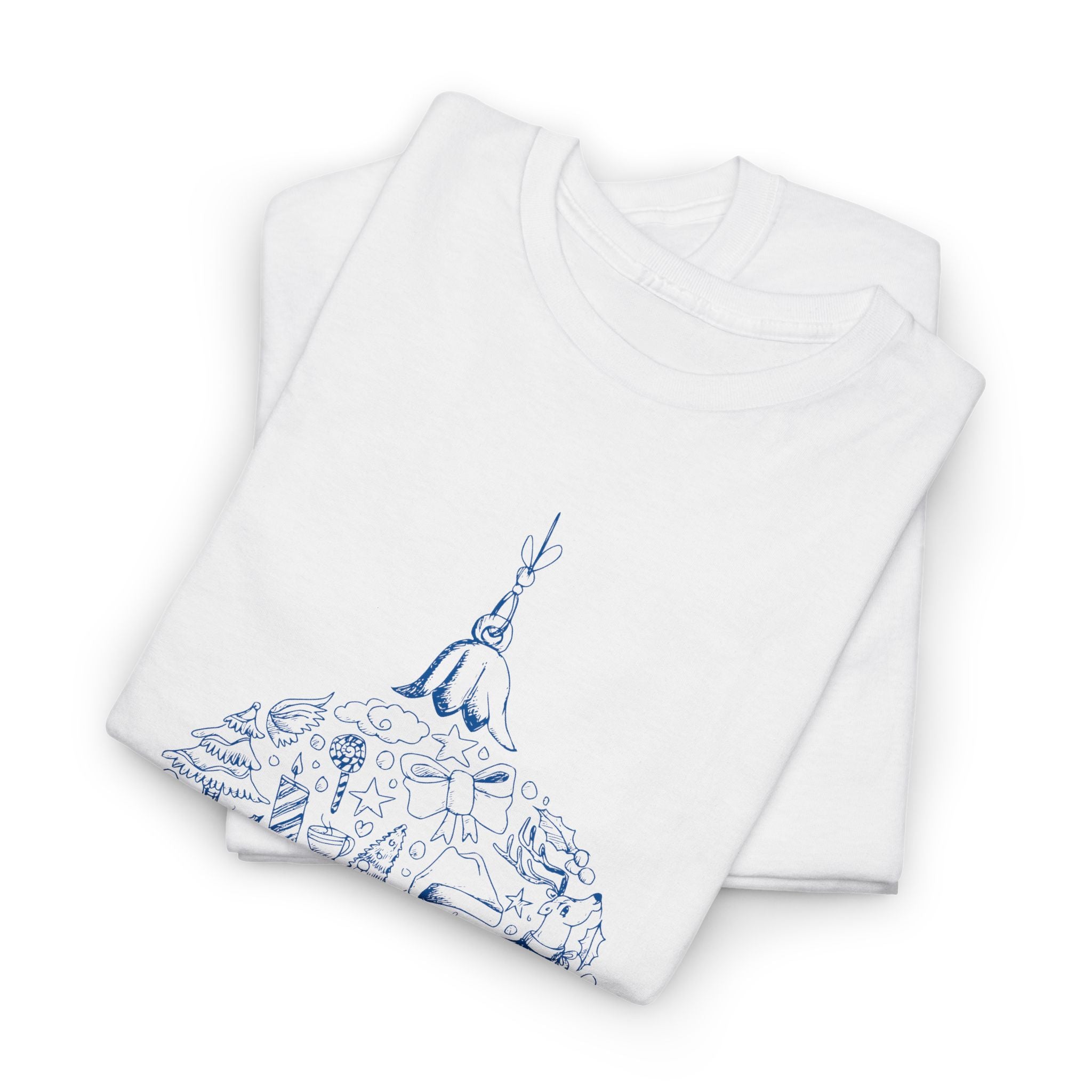 Merry Christmas Unisex Heavy Cotton Tee, Holiday Gift, Casual Wear, Winter Fashion – Bamerix