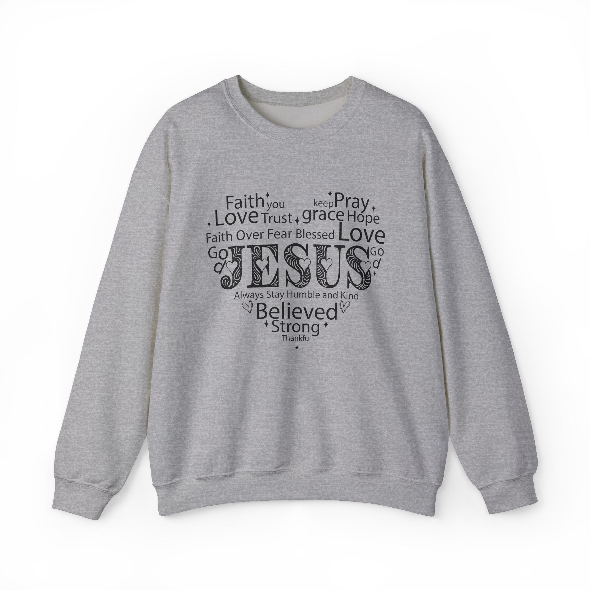 Inspirational Crewneck Sweatshirt - "Always Stay Humble and Kind" | Jesus  – Bamerix