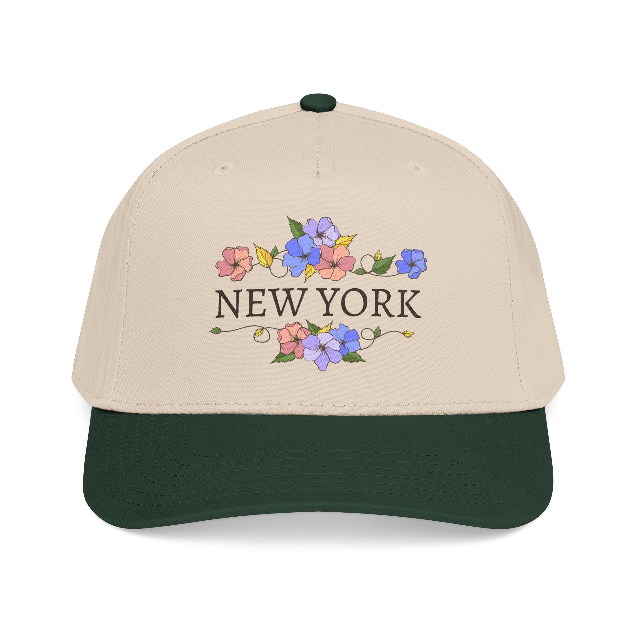 New York Floral Baseball Cap – Vintage Flower City Hat – Bamerix