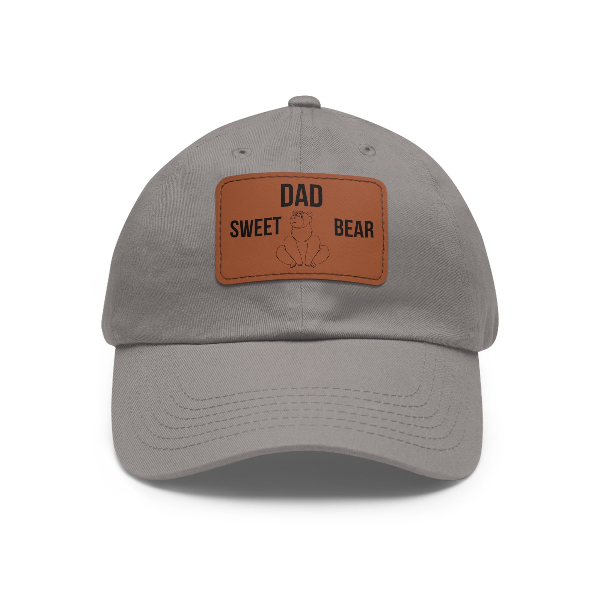 Dad Hat with Leather Patch — "Dad Sweet Bear" Embroidered Cap – Bamerix