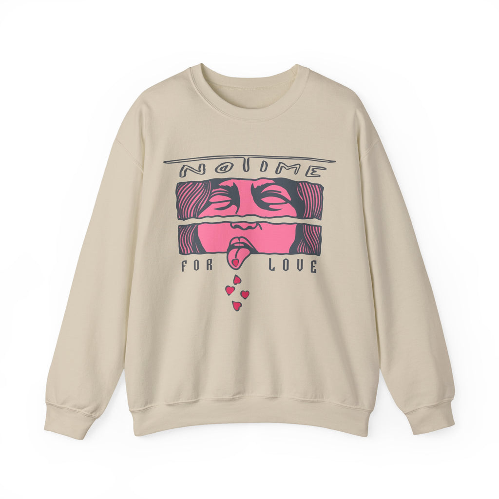 Crewneck Sweatshirt  'No Time For Love' Retro Kiss Graphic – Bamerix