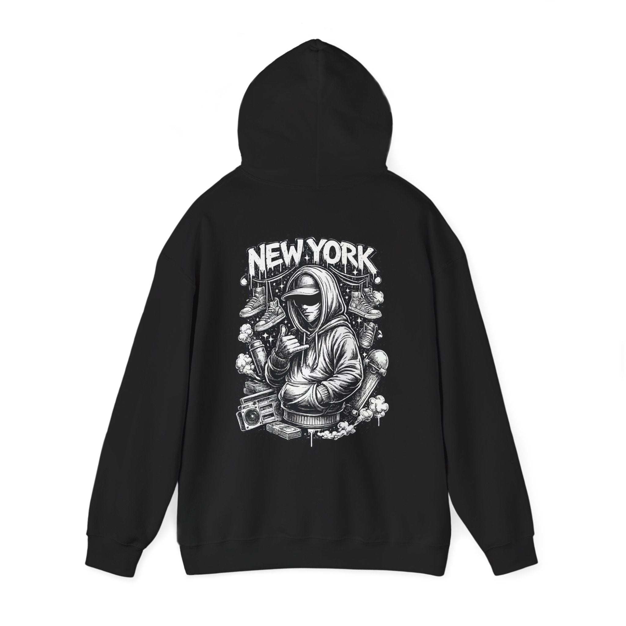Hoodie — New York Streetwear Graphic Hoodie (Rooftop Graffiti DJ Design) – Bamerix