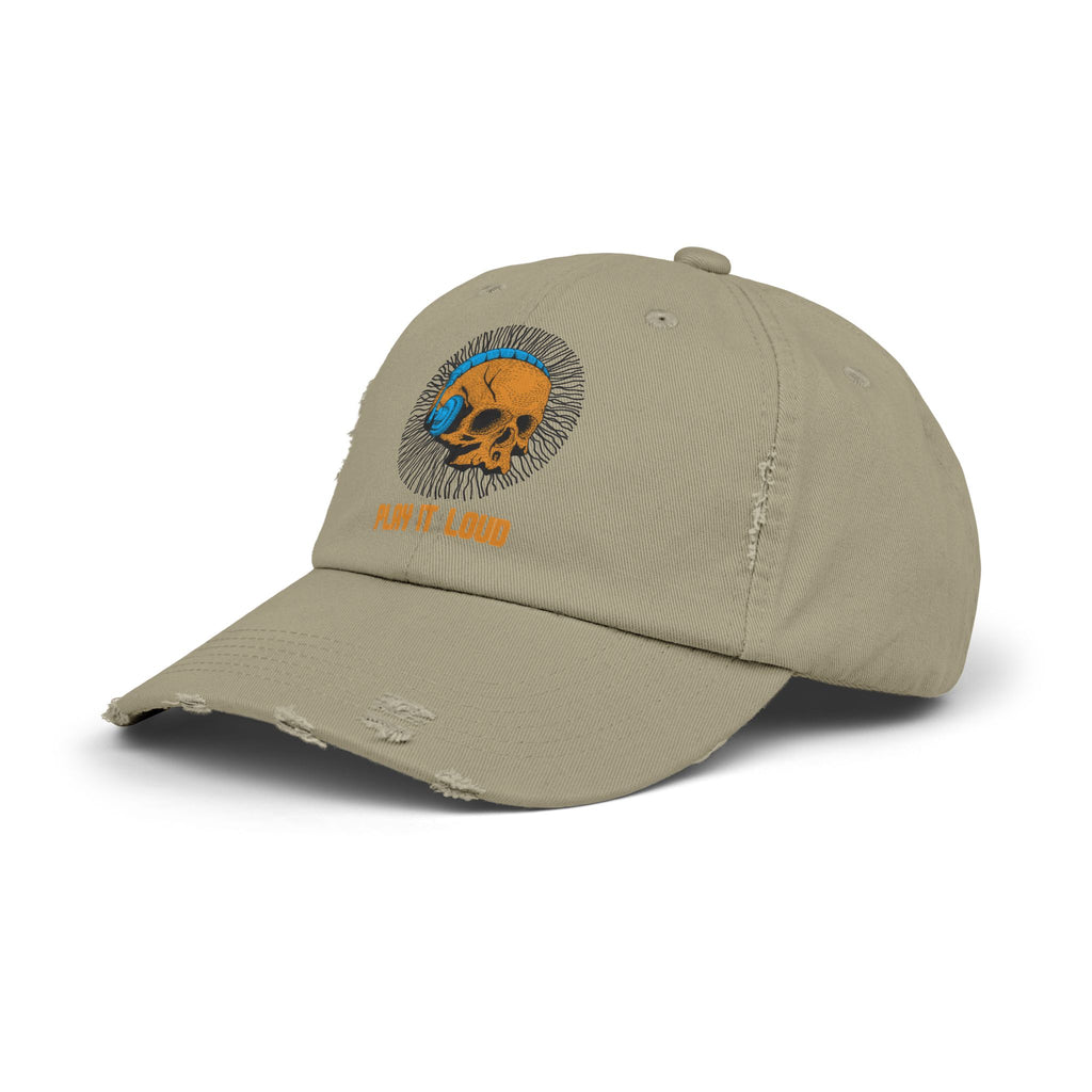 Distressed Skull Cap — Play It Loud Vintage Music Dad Hat – Bamerix