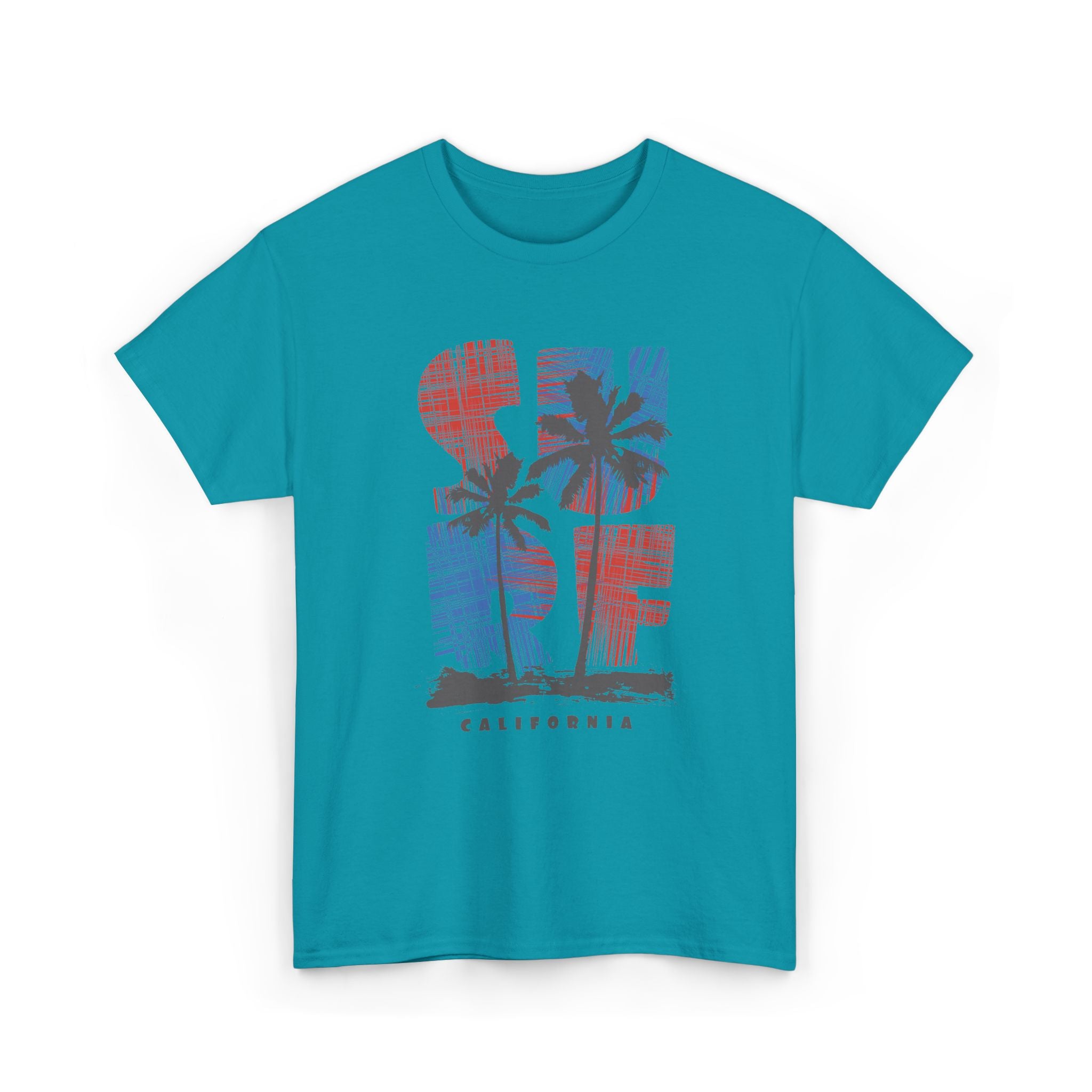 Surf California T-Shirt — Retro Palm Surfboard Graphic Tee – Bamerix