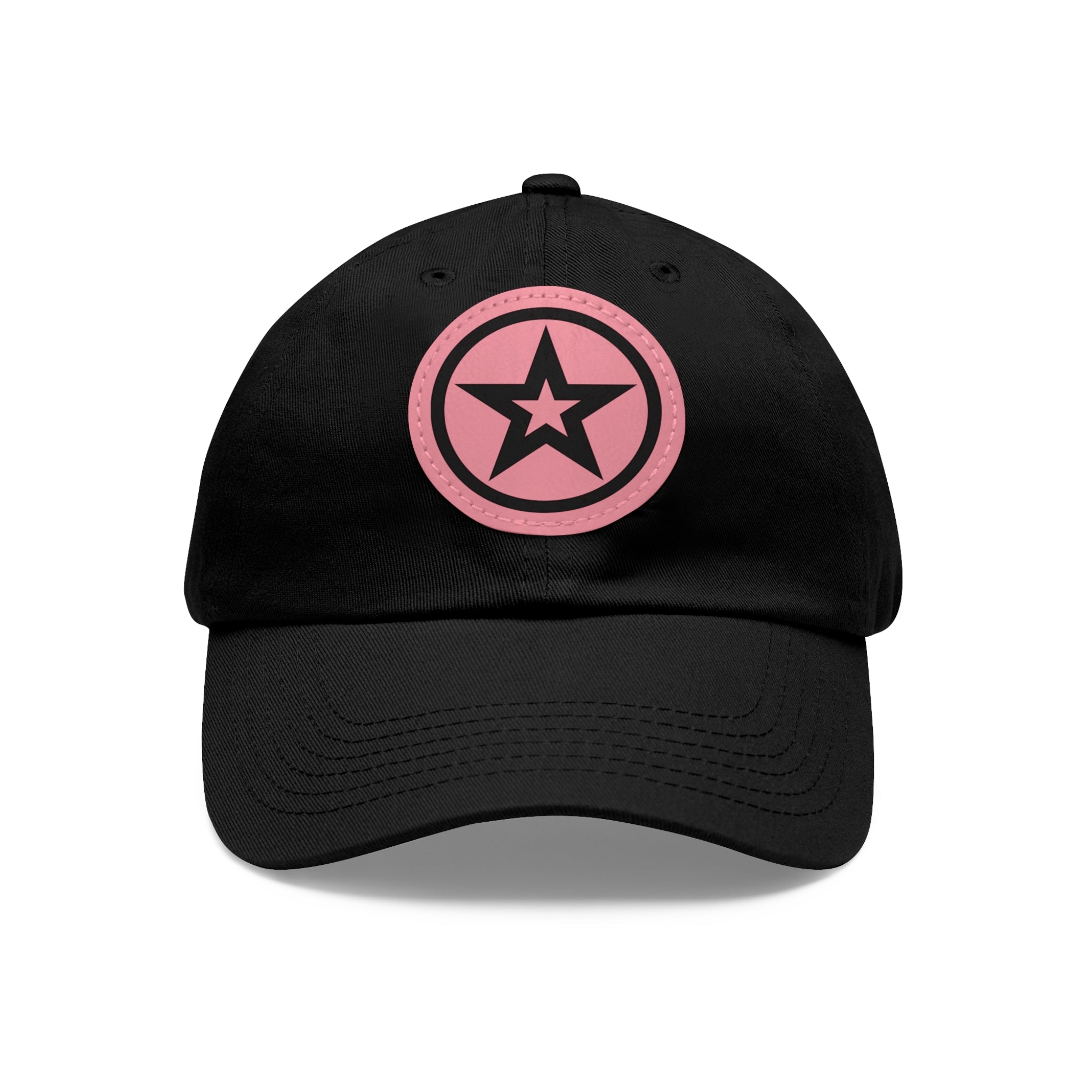 Star Patch Dad Hat — Leather Round Patch Baseball Cap – Bamerix