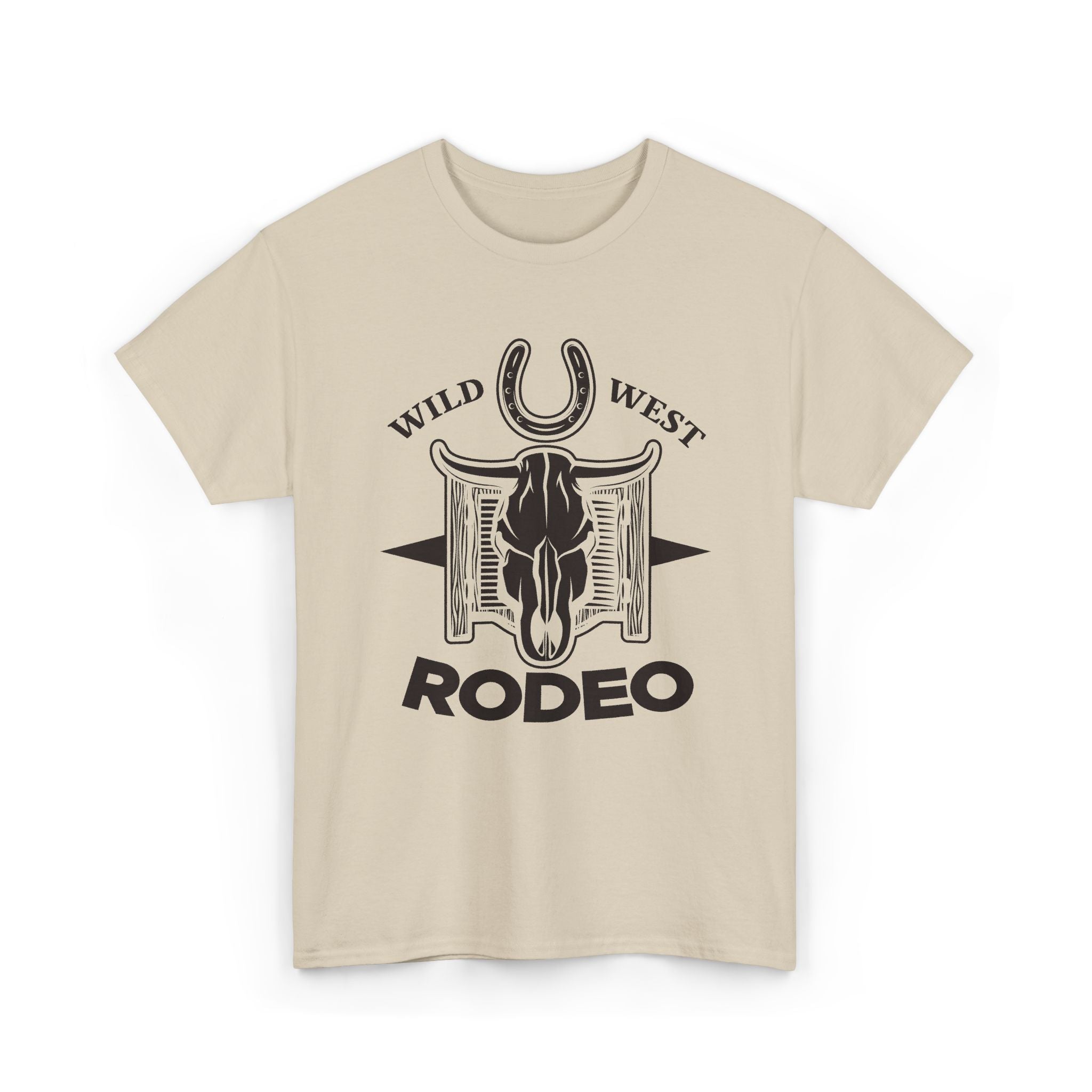 Rodeo Wild West T-Shirt – Western Skull & Horseshoe Tee