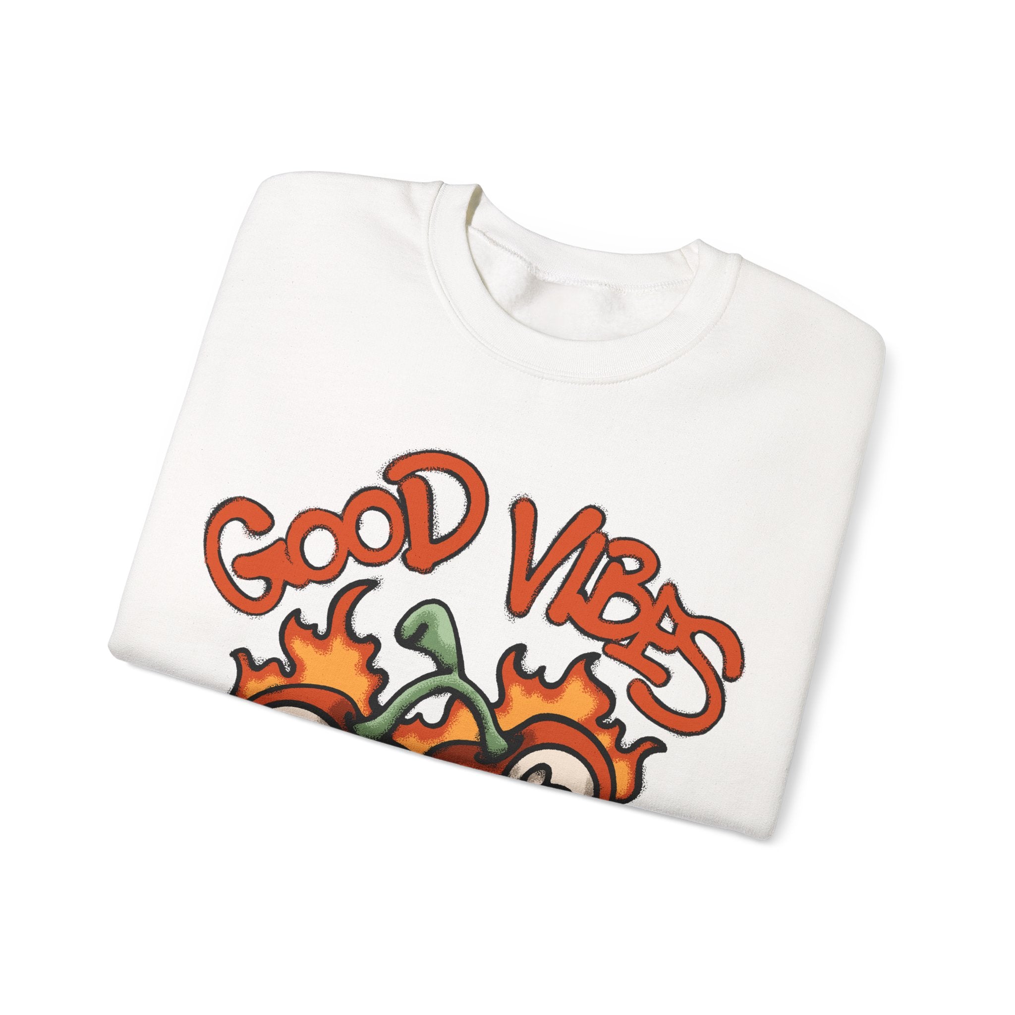 Good Vibes Flaming 8-Ball Tomatoes Sweatshirt – Bamerix