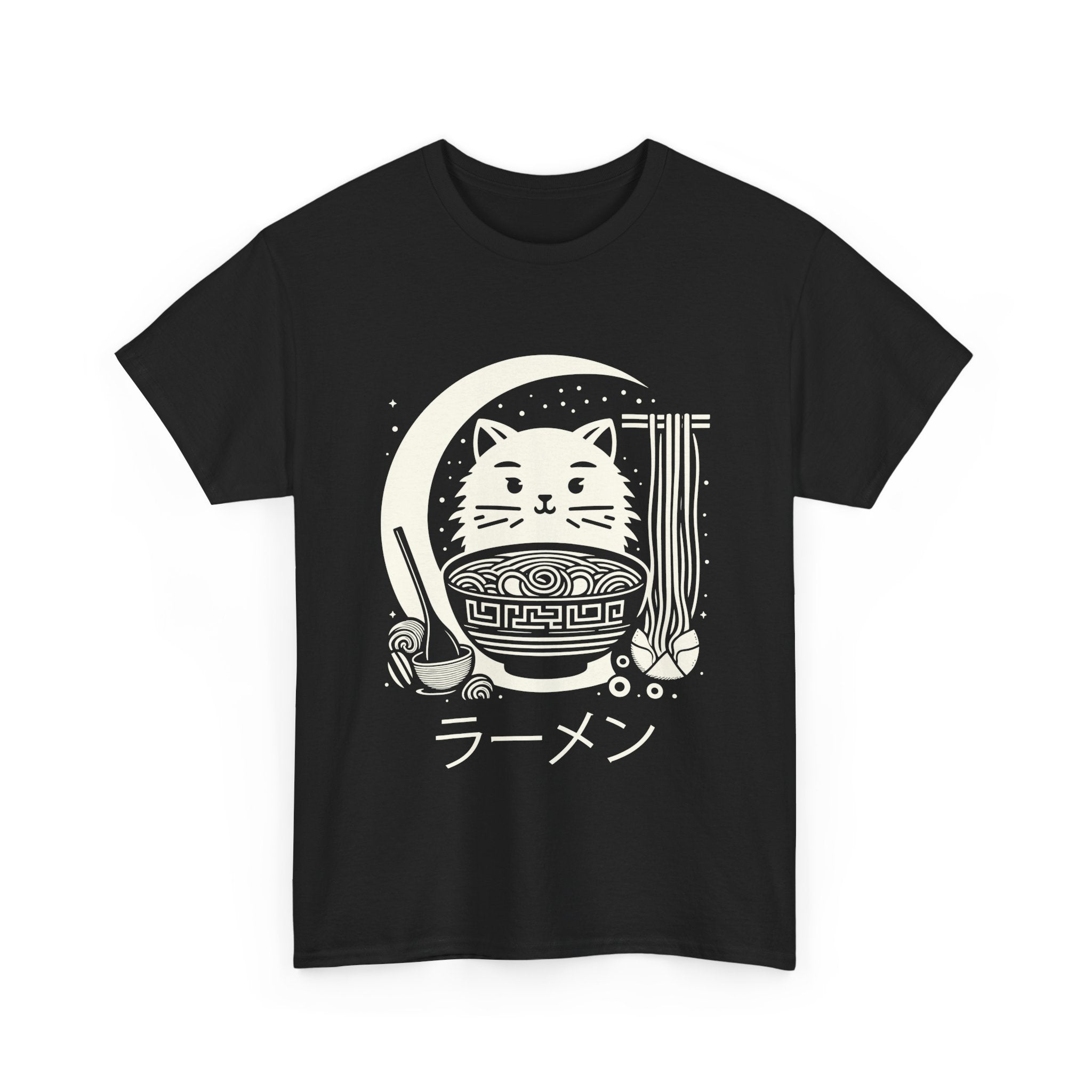Playful Cat Ramen Unisex Heavy Cotton Tee – Bamerix