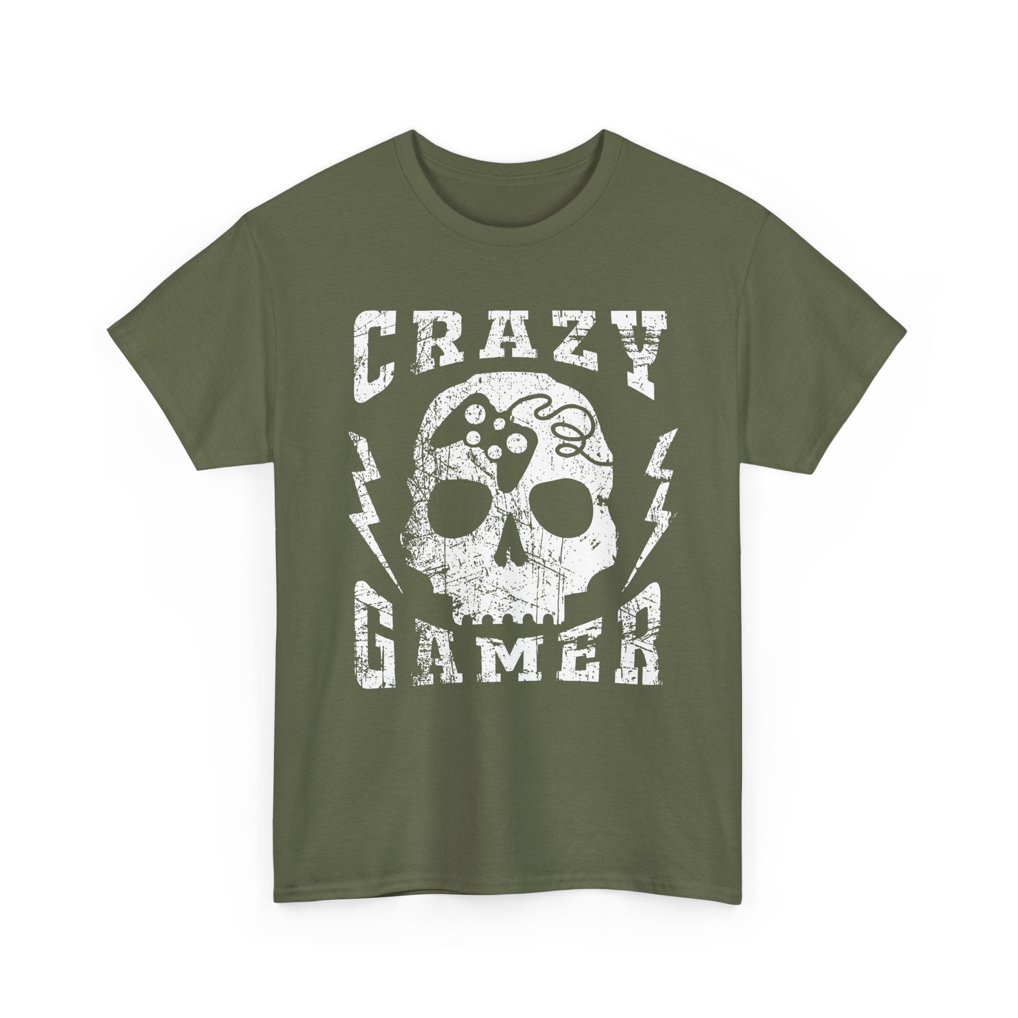 Crazy Gamer T-Shirt — Skull Controller Retro Gaming Tee – Bamerix