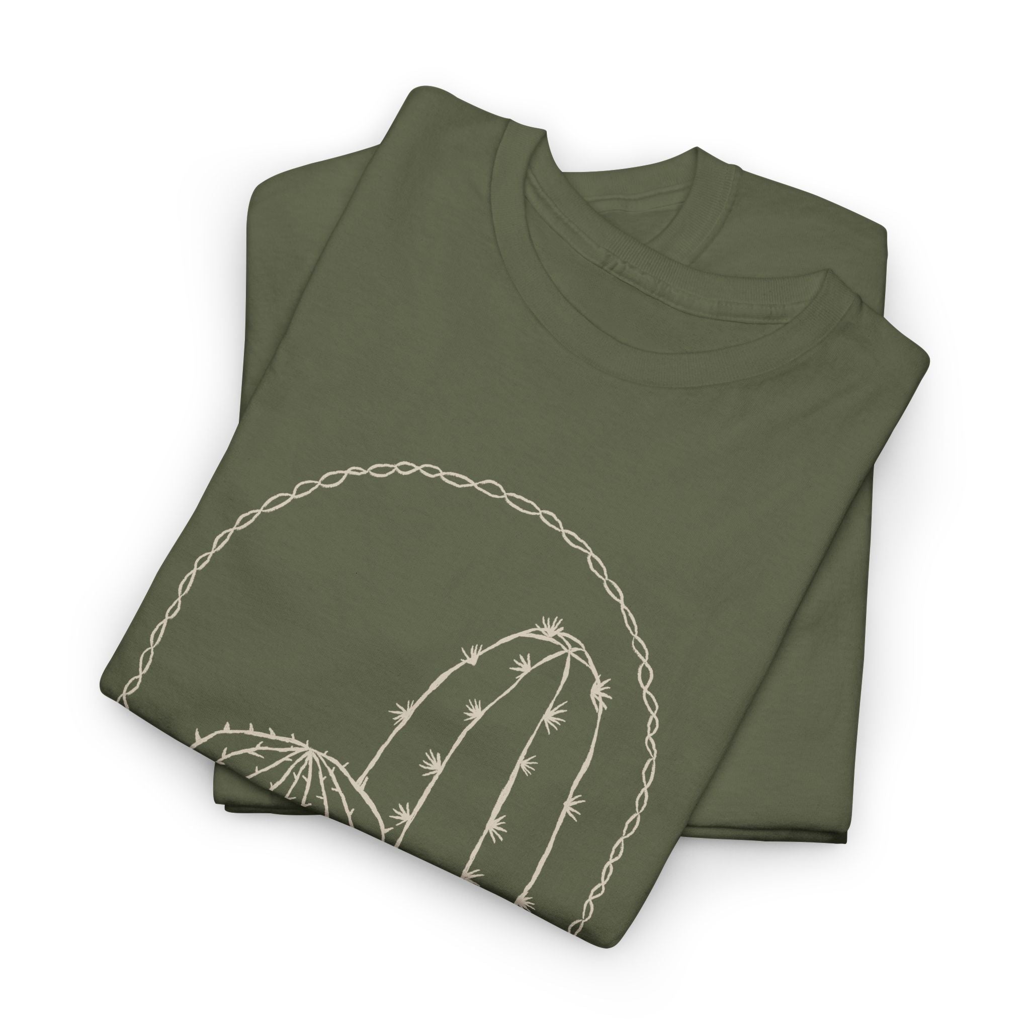 Cactus Arch Tee — Minimal Desert Line Art T-Shirt